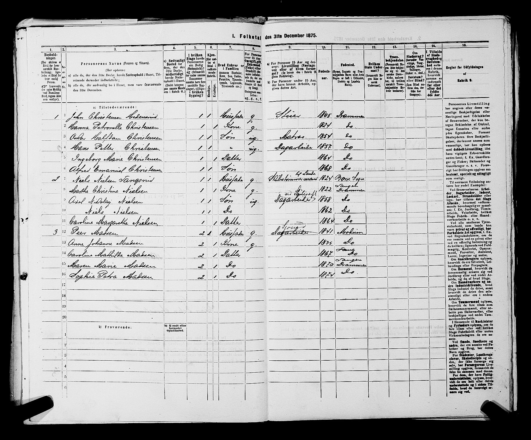 SAKO, 1875 census for 0602 Drammen, 1875, p. 3548