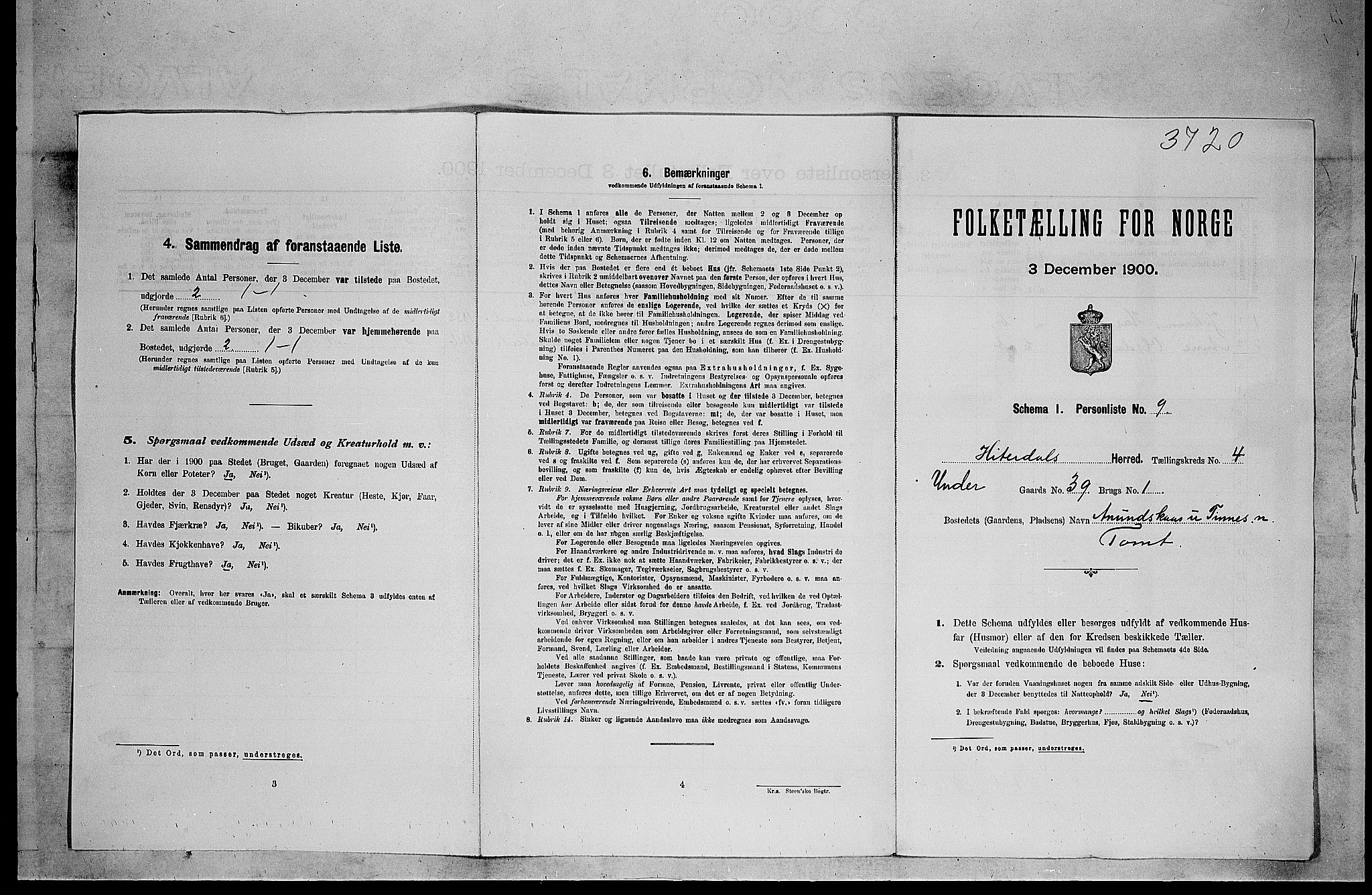 SAKO, 1900 census for Heddal, 1900, p. 518