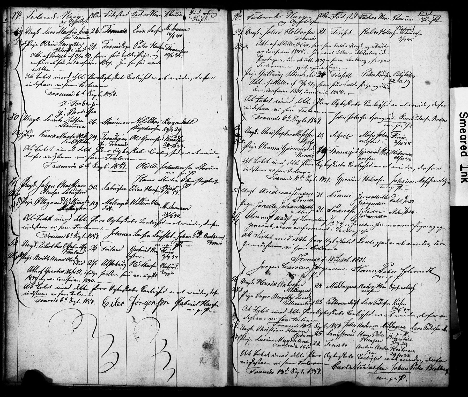 Tromsø sokneprestkontor/stiftsprosti/domprosti, AV/SATØ-S-1343/H/Hc/L0097: Banns register no. 3, 1851-1872