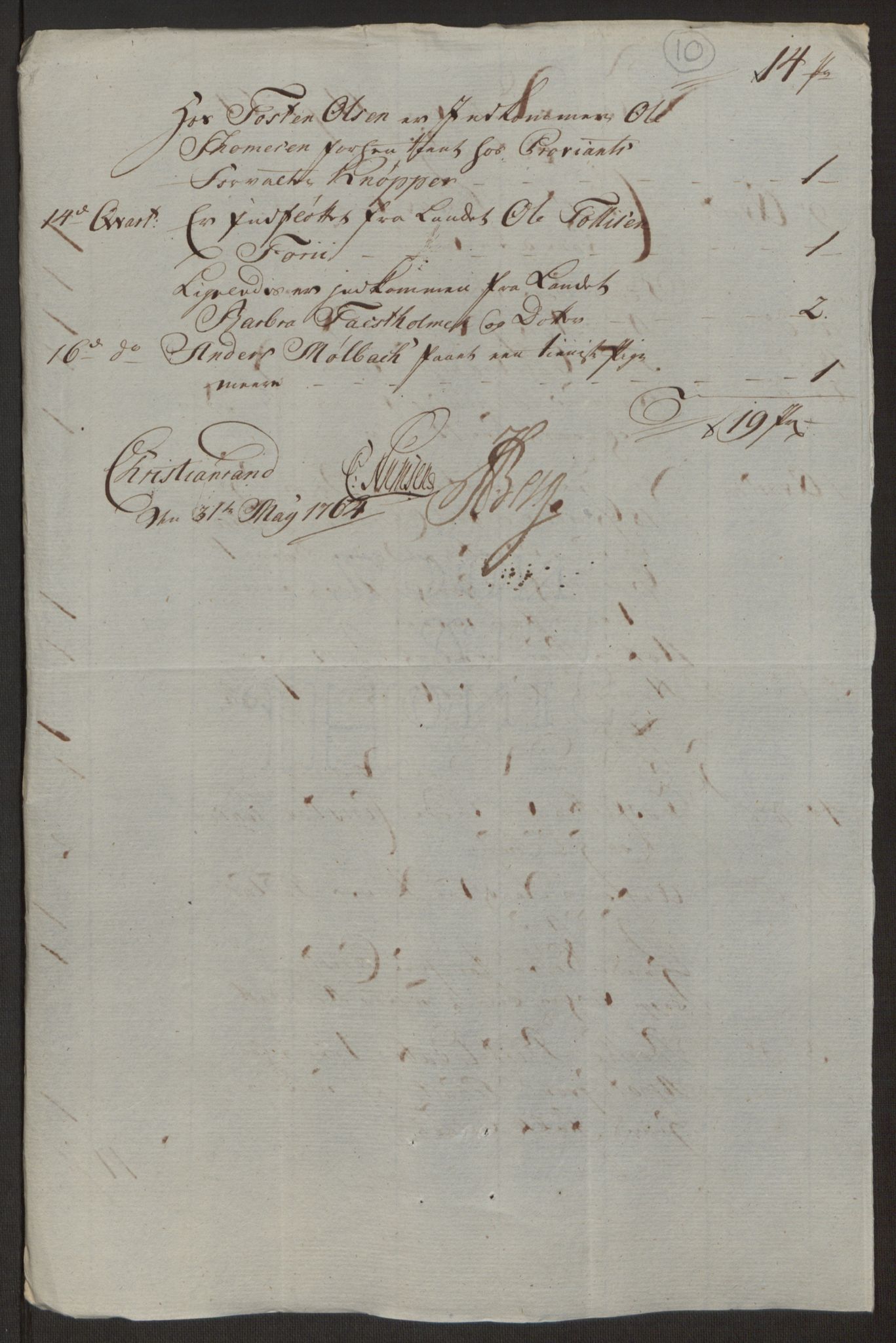 Rentekammeret inntil 1814, Reviderte regnskaper, Byregnskaper, AV/RA-EA-4066/R/Rm/L0265/0001: [M6] Kontribusjonsregnskap / Ekstraskatt, 1762-1764, p. 258