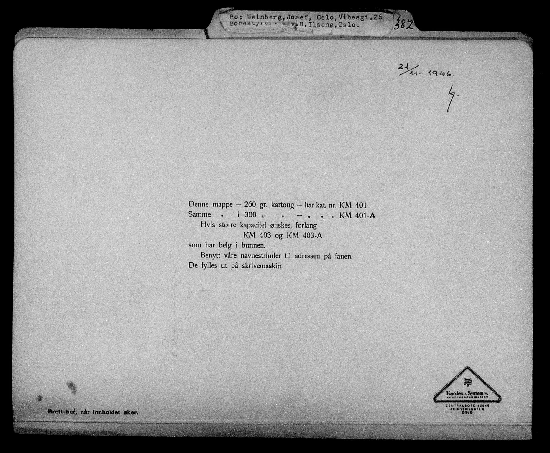 Justisdepartementet, Tilbakeføringskontoret for inndratte formuer, AV/RA-S-1564/H/Hc/Hcc/L0985: --, 1945-1947, p. 385