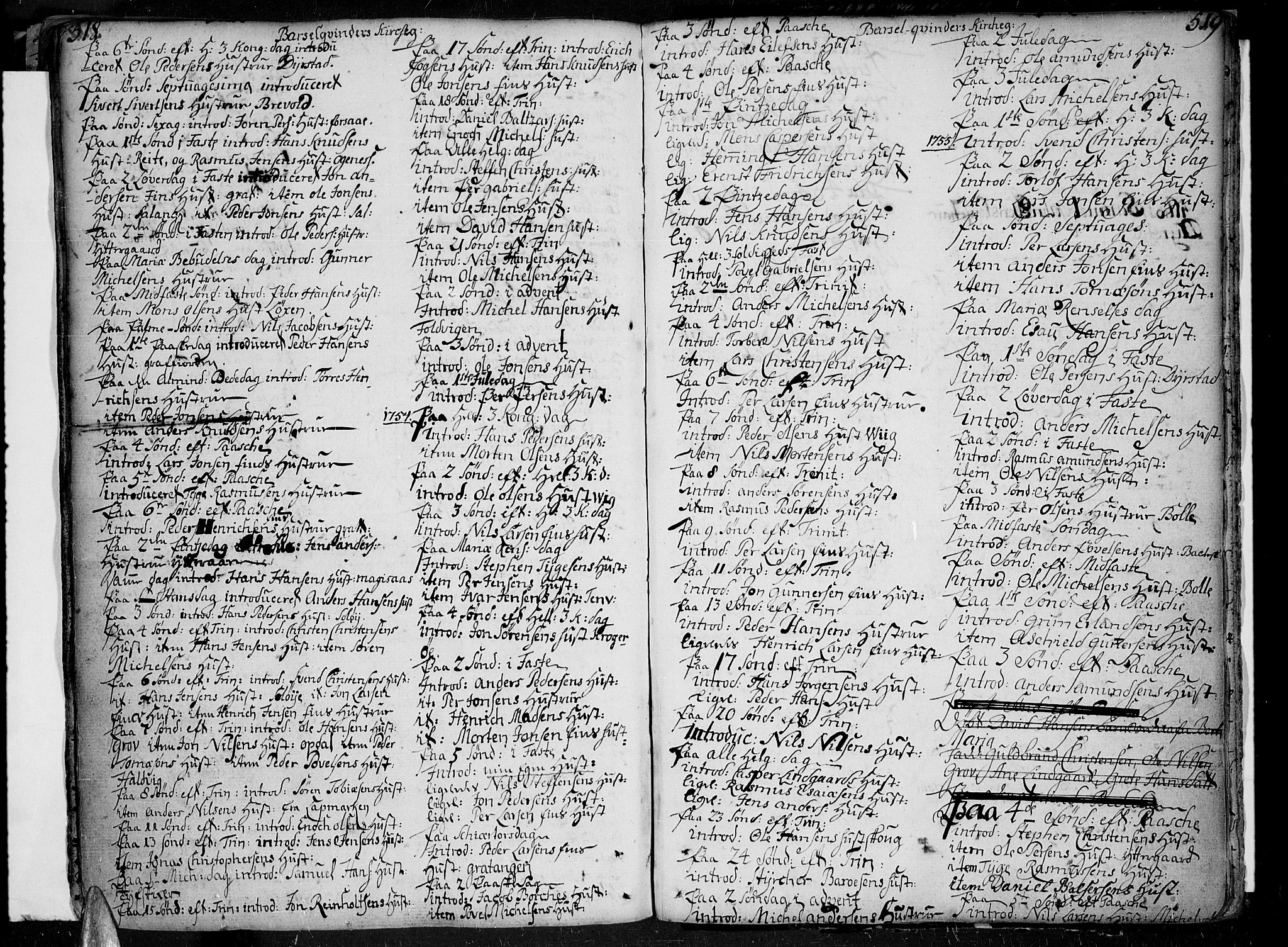 Ibestad sokneprestembete, AV/SATØ-S-0077/H/Ha/Haa/L0002kirke: Parish register (official) no. 2, 1751-1775, p. 518-519