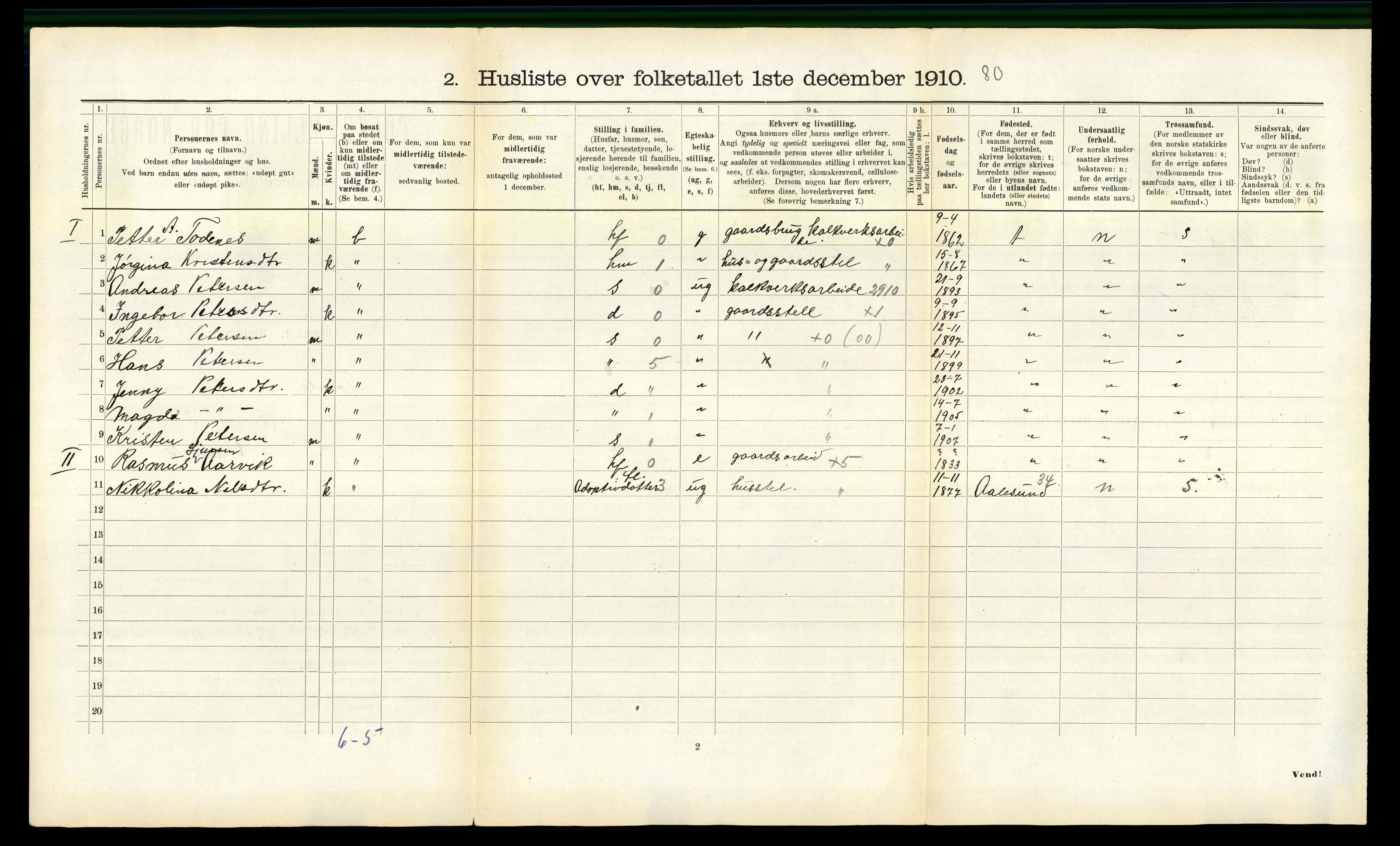 RA, 1910 census for Rovde, 1910, p. 49