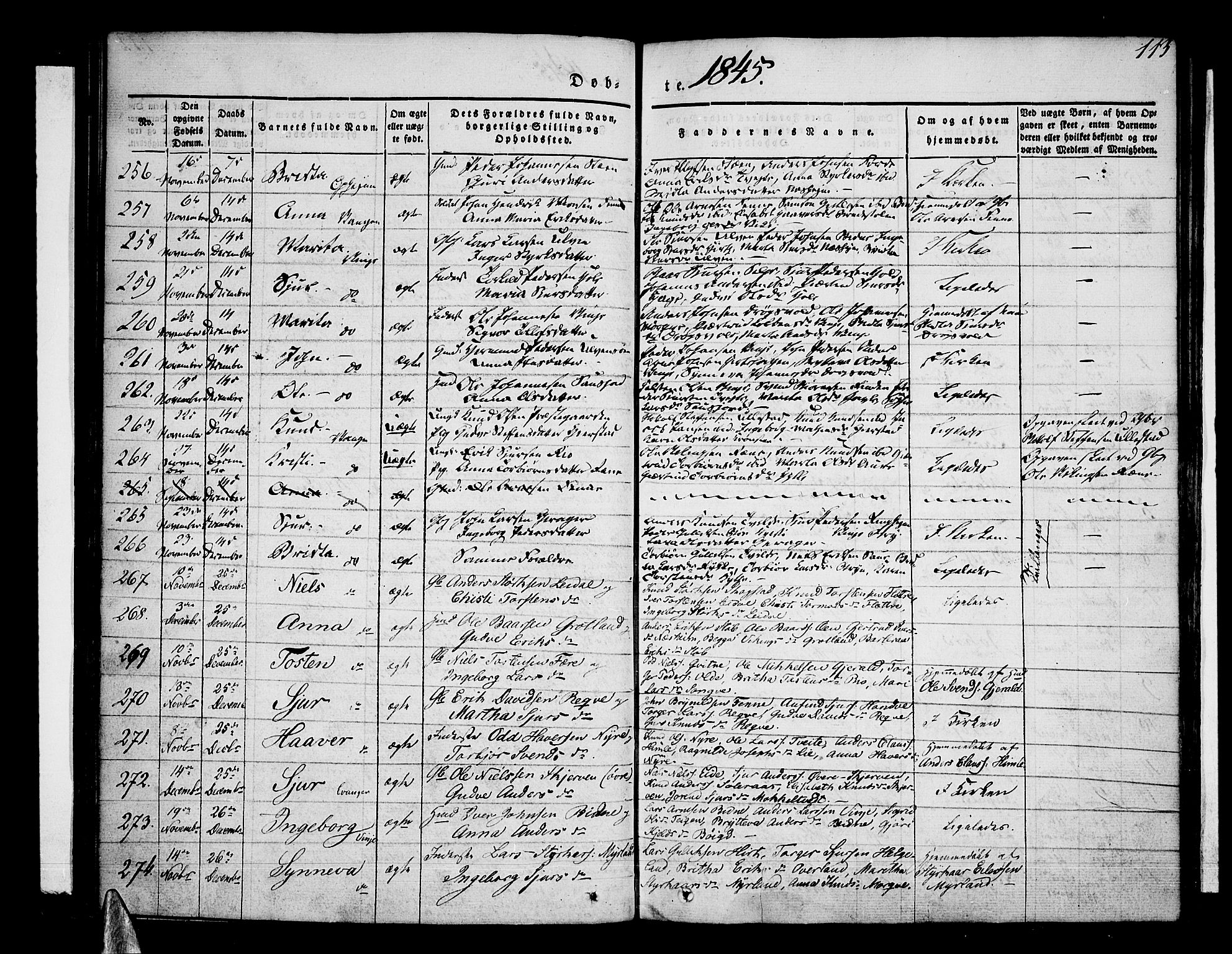 Voss sokneprestembete, AV/SAB-A-79001/H/Haa: Parish register (official) no. A 13, 1836-1851, p. 113