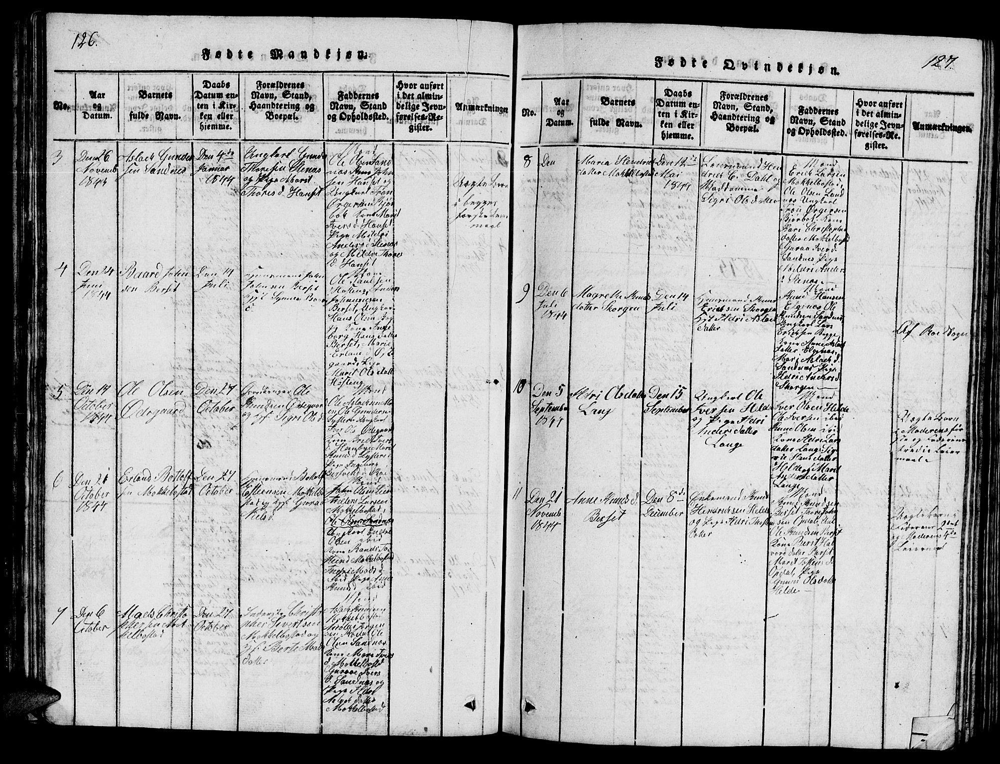 Ministerialprotokoller, klokkerbøker og fødselsregistre - Møre og Romsdal, AV/SAT-A-1454/554/L0644: Parish register (copy) no. 554C01, 1818-1851, p. 126-127