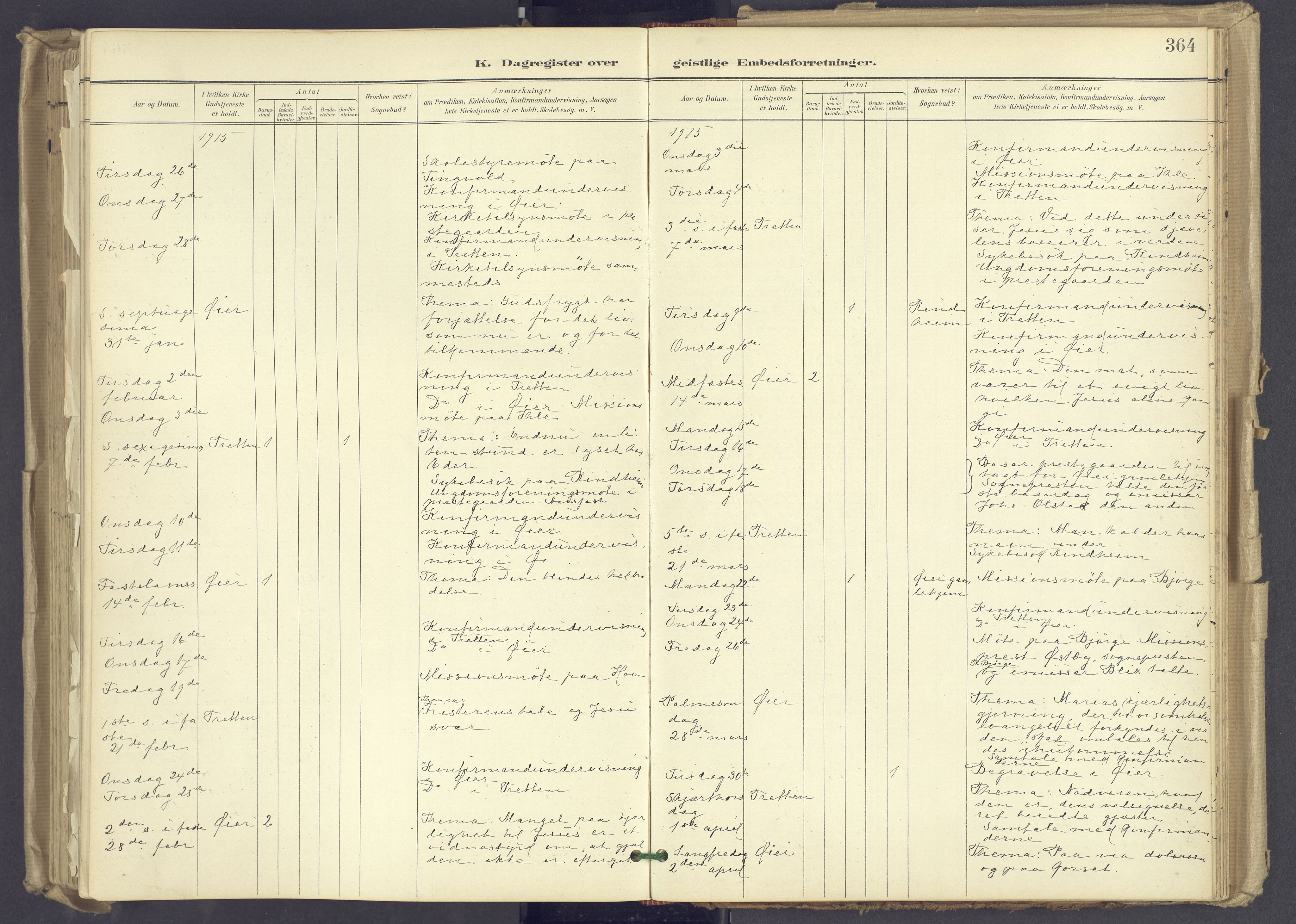 Øyer prestekontor, AV/SAH-PREST-084/H/Ha/Haa/L0012: Parish register (official) no. 12, 1897-1920, p. 364