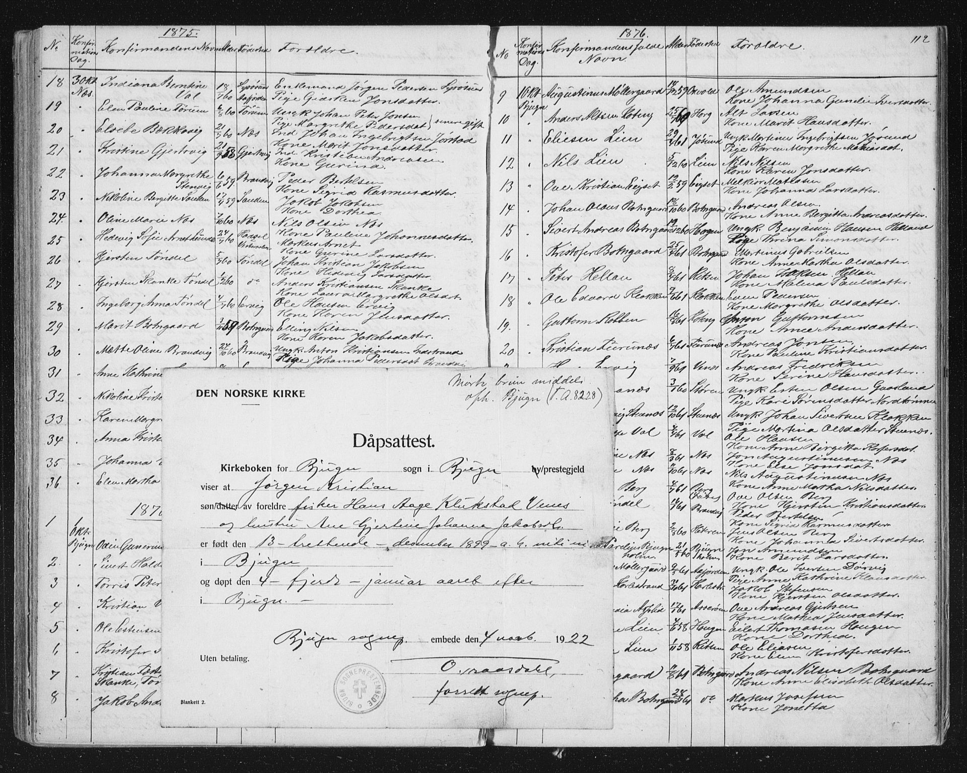 Ministerialprotokoller, klokkerbøker og fødselsregistre - Sør-Trøndelag, SAT/A-1456/651/L0647: Parish register (copy) no. 651C01, 1866-1914, p. 112