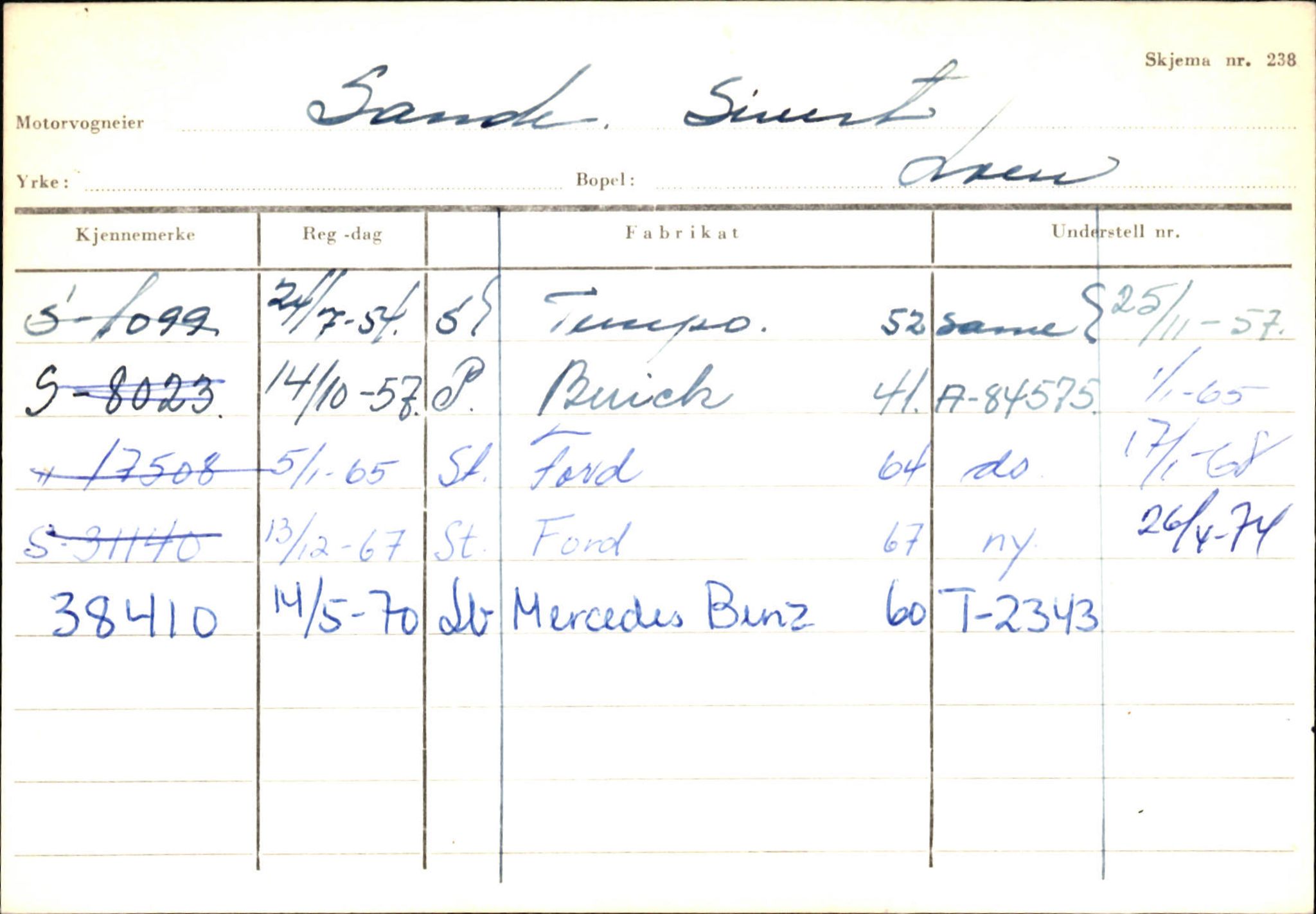 Statens vegvesen, Sogn og Fjordane vegkontor, AV/SAB-A-5301/4/F/L0131: Eigarregister Høyanger P-Å. Stryn S-Å, 1945-1975, p. 1182