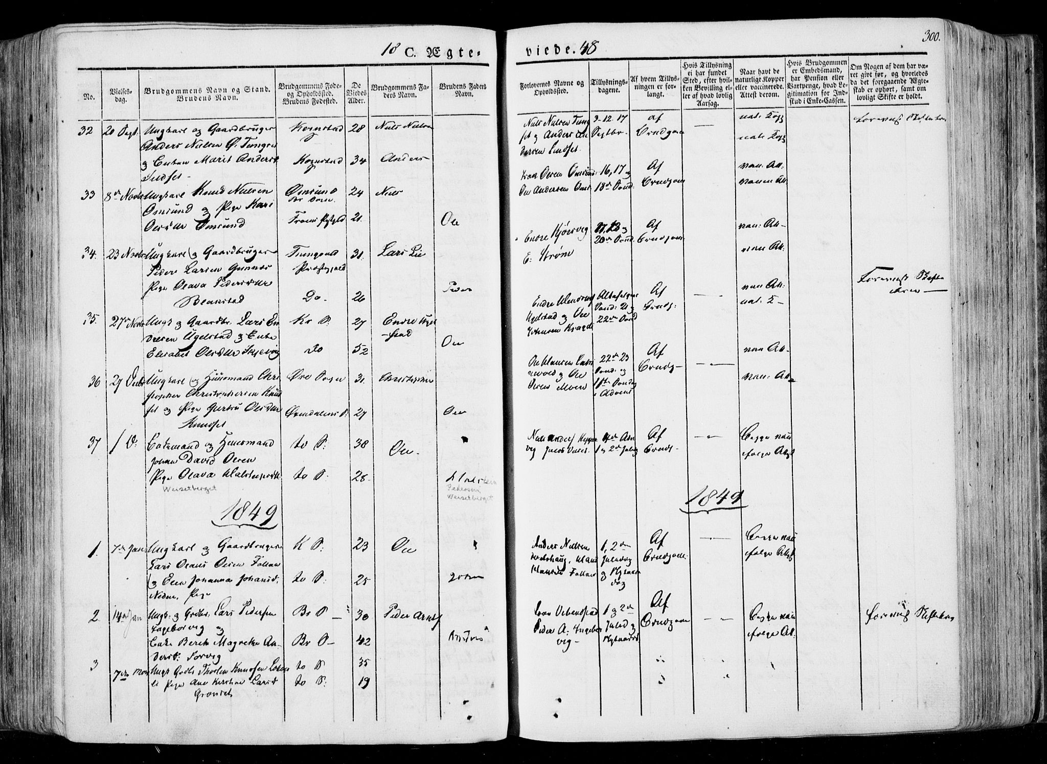 Ministerialprotokoller, klokkerbøker og fødselsregistre - Møre og Romsdal, SAT/A-1454/568/L0803: Parish register (official) no. 568A10, 1830-1853, p. 300