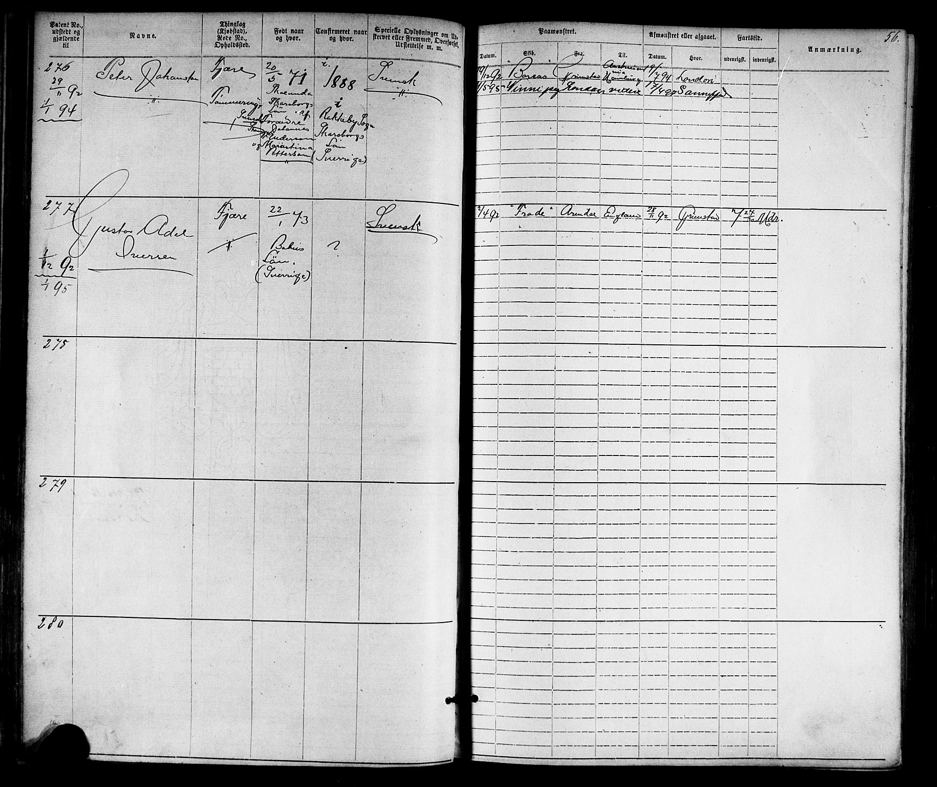 Grimstad mønstringskrets, AV/SAK-2031-0013/F/Fa/L0005: Annotasjonsrulle nr 1-1910 med register, V-18, 1870-1892, p. 79