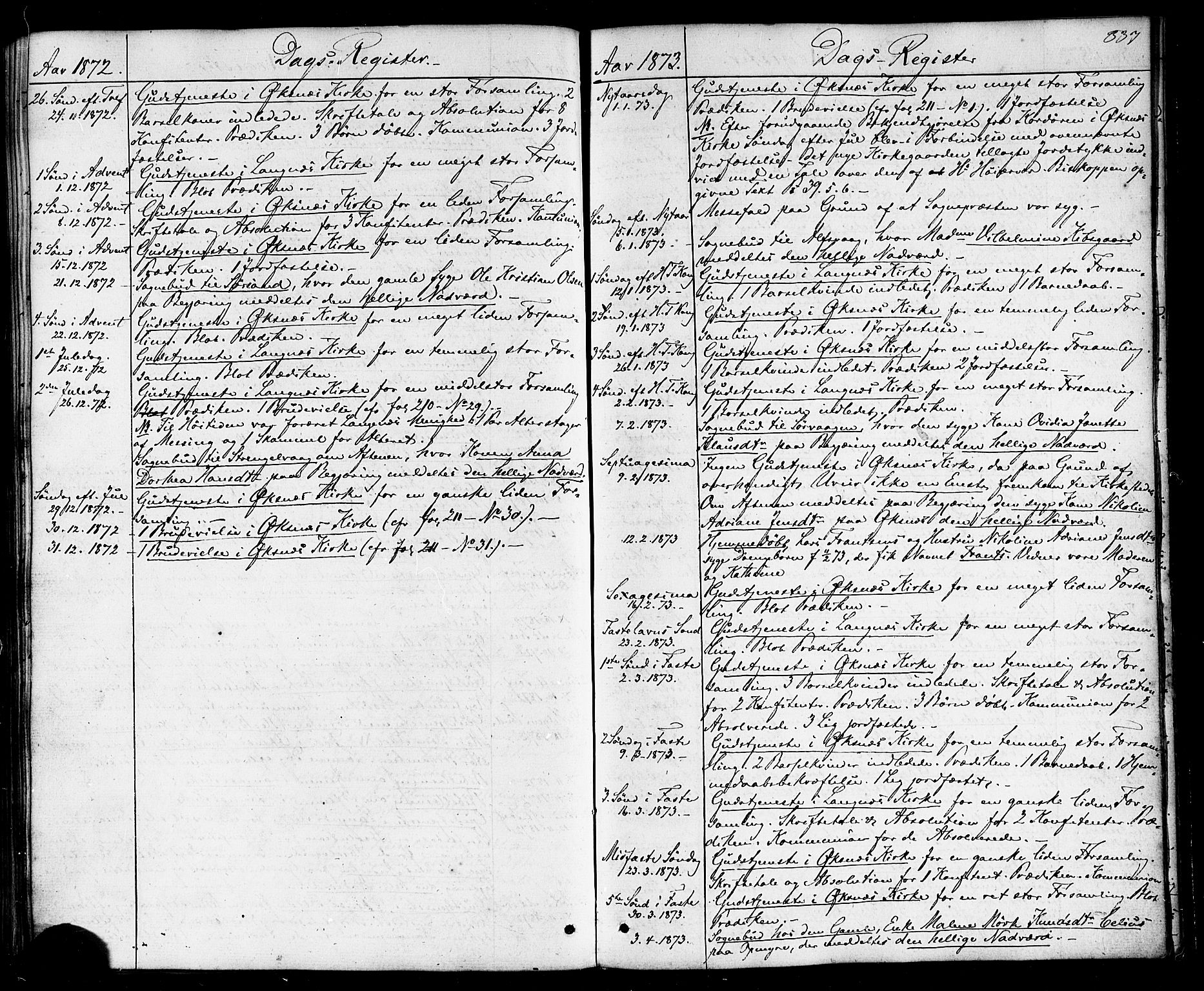 Ministerialprotokoller, klokkerbøker og fødselsregistre - Nordland, SAT/A-1459/893/L1334: Parish register (official) no. 893A07, 1867-1877, p. 337