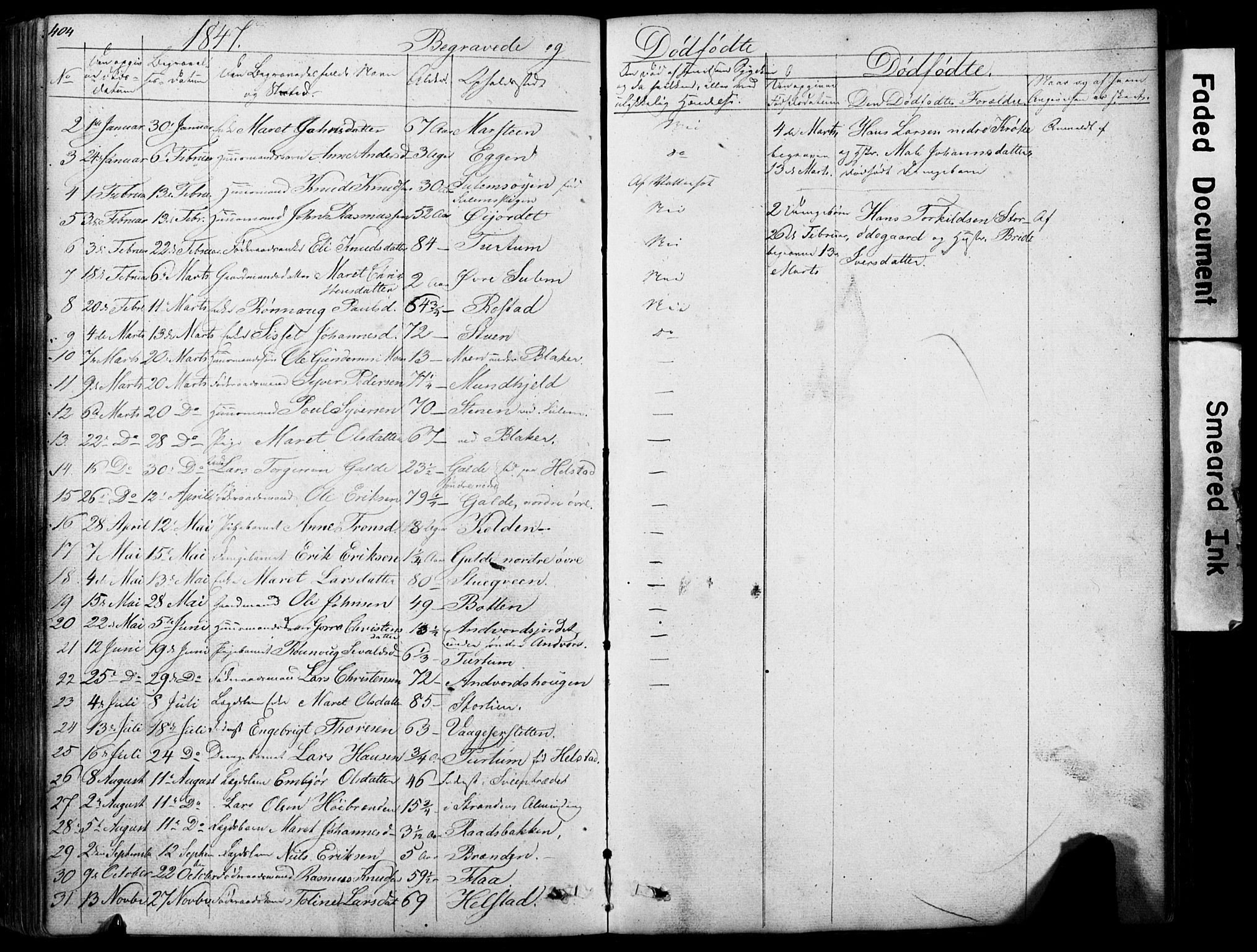 Lom prestekontor, SAH/PREST-070/L/L0012: Parish register (copy) no. 12, 1845-1873, p. 404-405