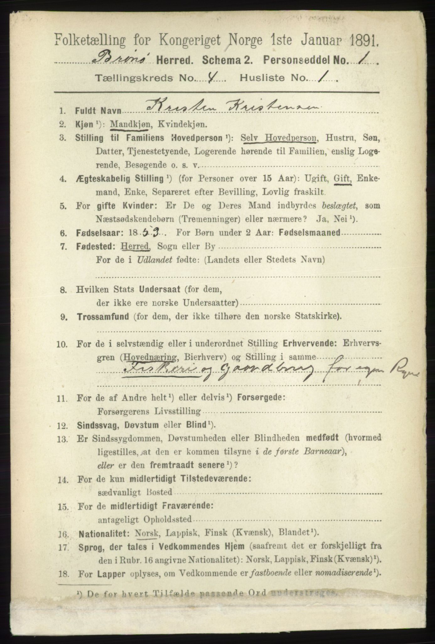 RA, 1891 census for 1814 Brønnøy, 1891, p. 2012