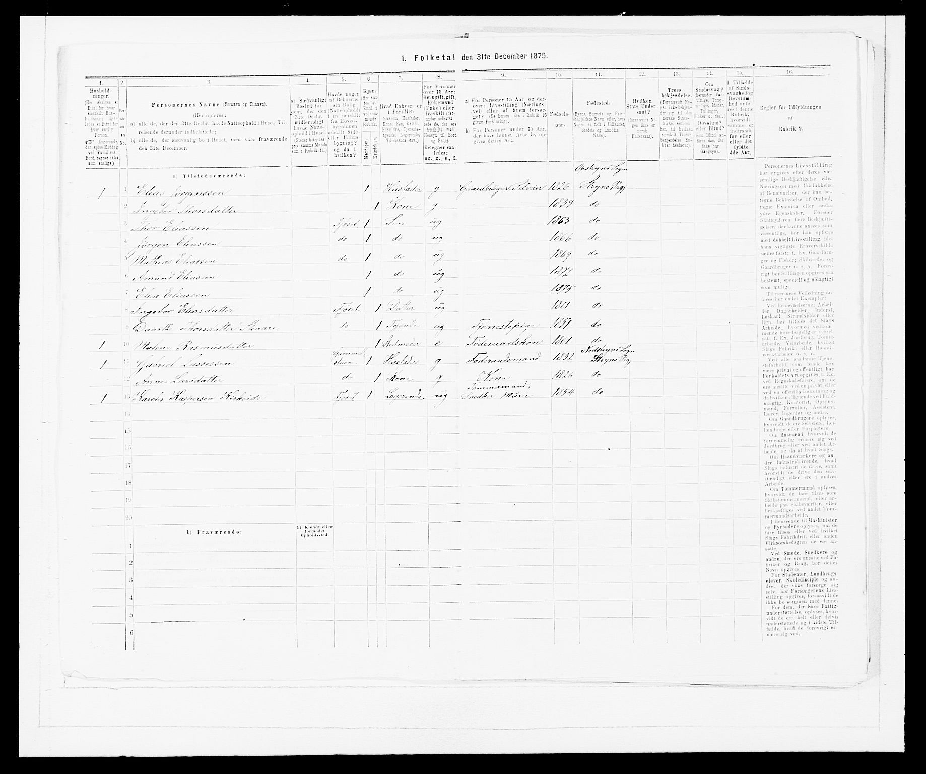 SAB, 1875 Census for 1448P Stryn, 1875, p. 606