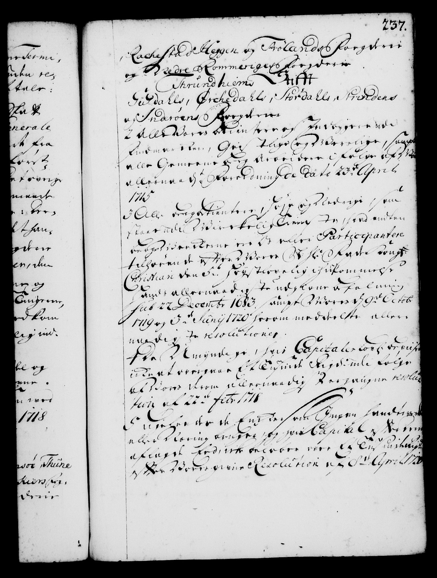 Rentekammeret, Kammerkanselliet, RA/EA-3111/G/Gg/Gga/L0001: Norsk ekspedisjonsprotokoll med register (merket RK 53.1), 1720-1723, p. 237