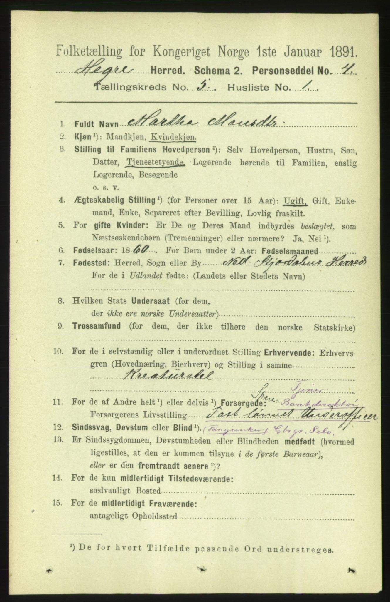 RA, 1891 census for 1712 Hegra, 1891, p. 2013