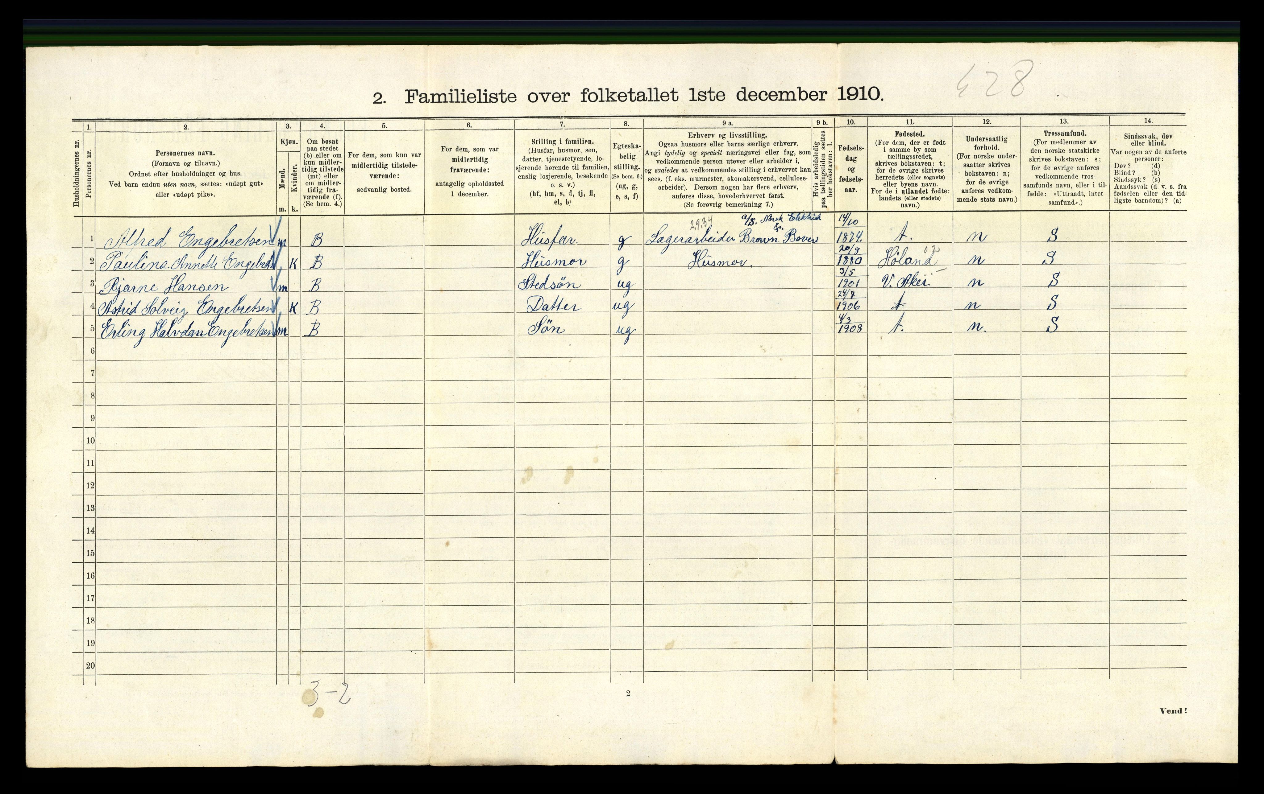 RA, 1910 census for Kristiania, 1910, p. 13474