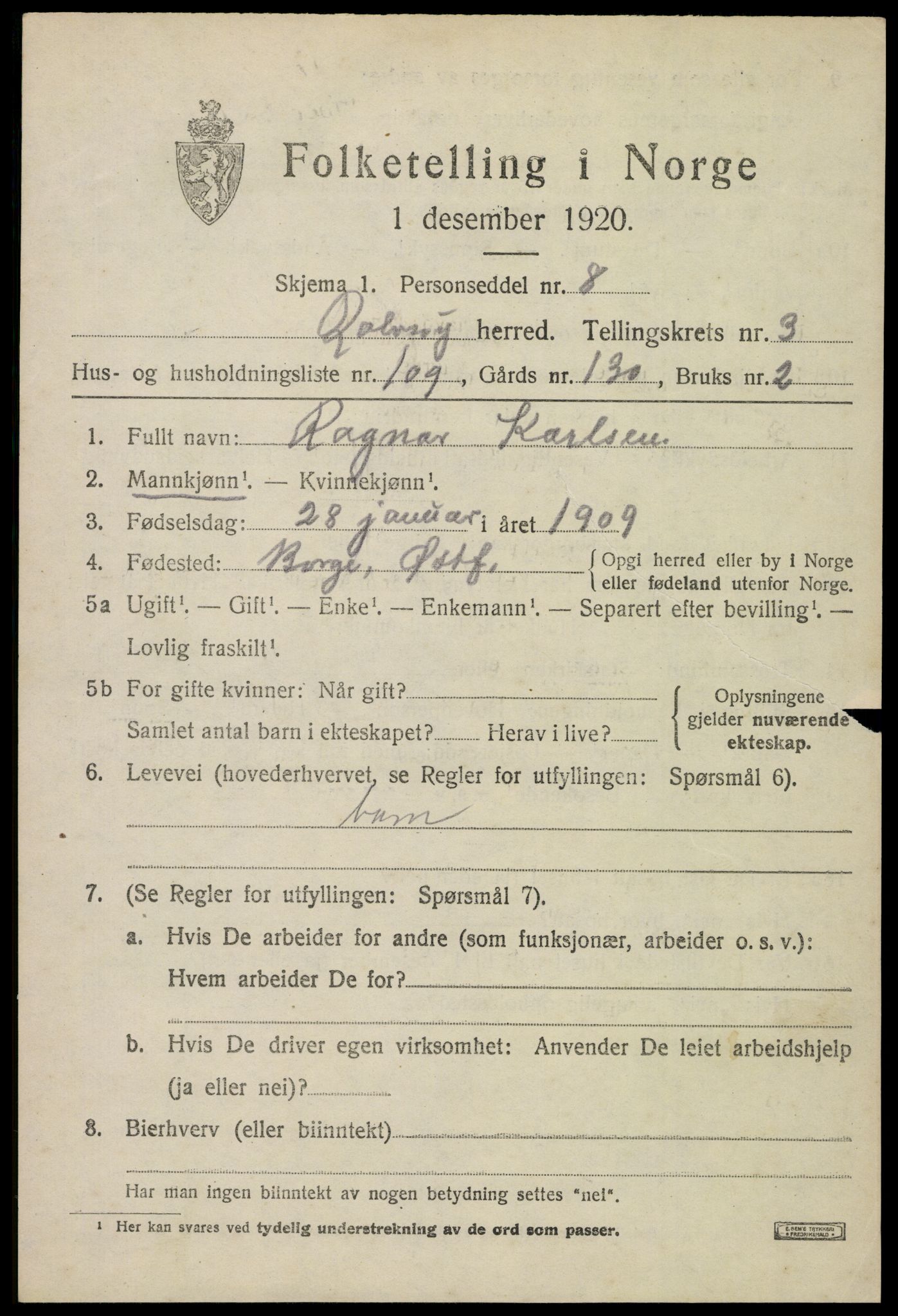 SAO, 1920 census for Rolvsøy, 1920, p. 4365