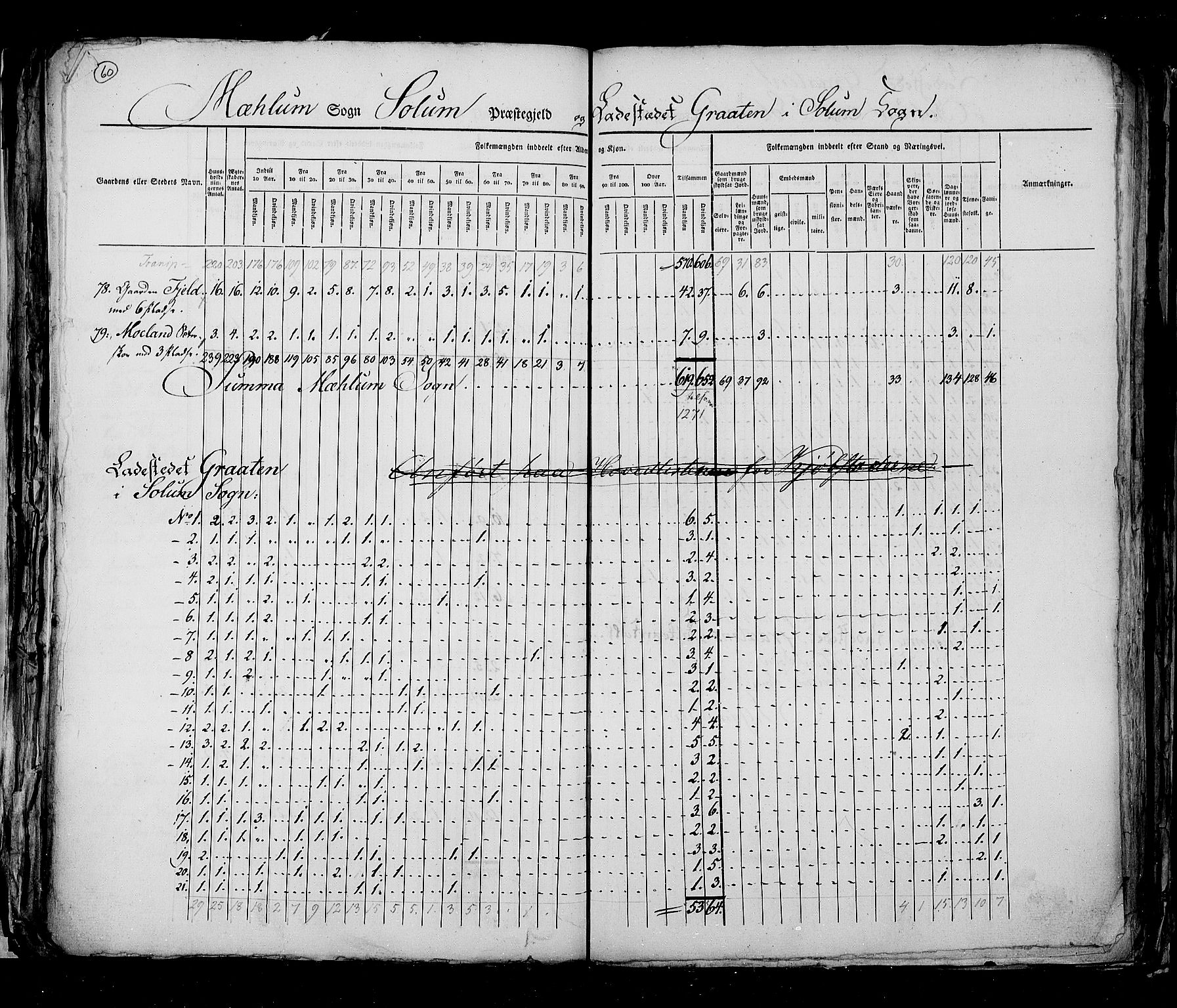 RA, Census 1825, vol. 9: Bratsberg amt, 1825, p. 60