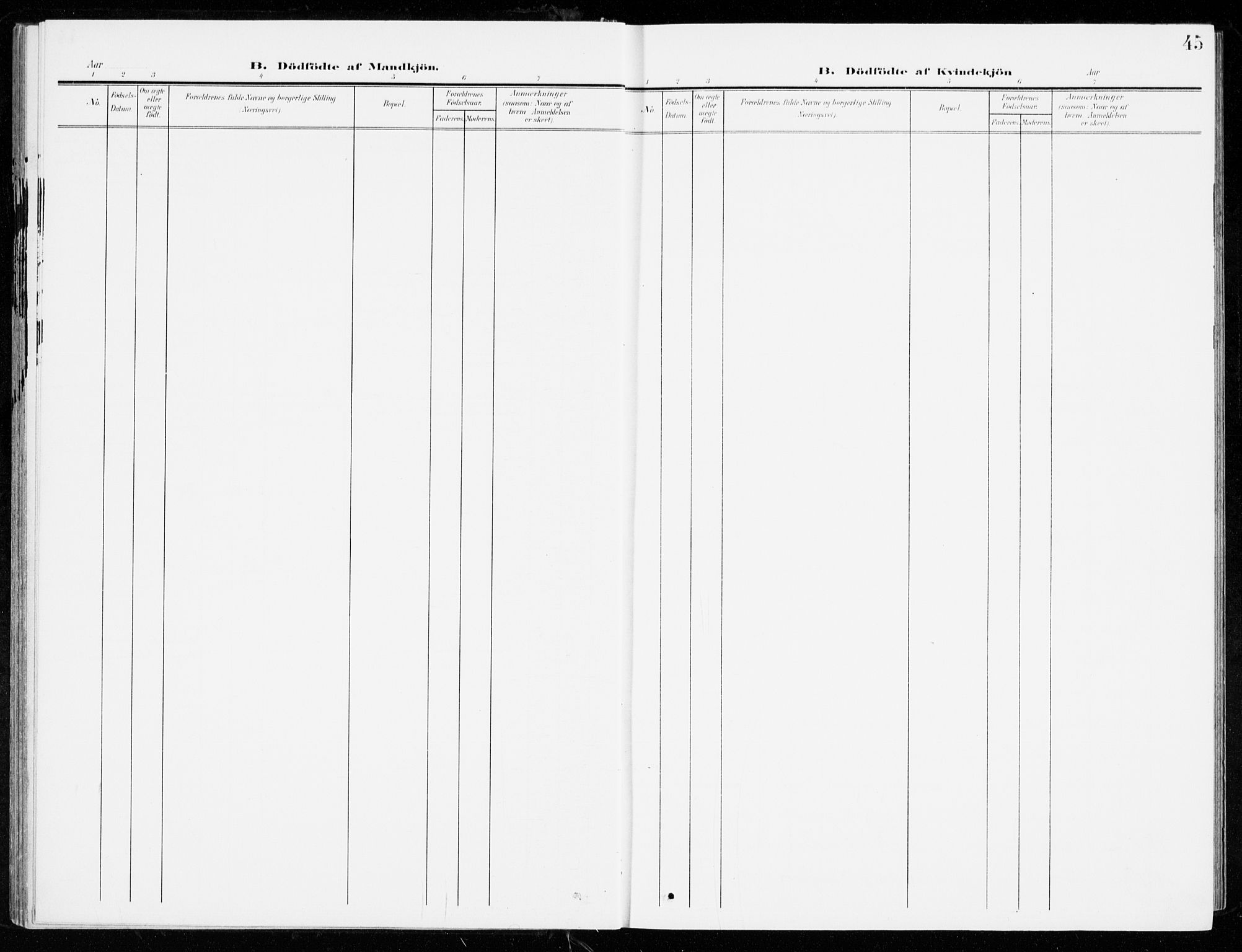 Stokke kirkebøker, SAKO/A-320/G/Ga/L0001: Parish register (copy) no. I 1, 1904-1940, p. 45