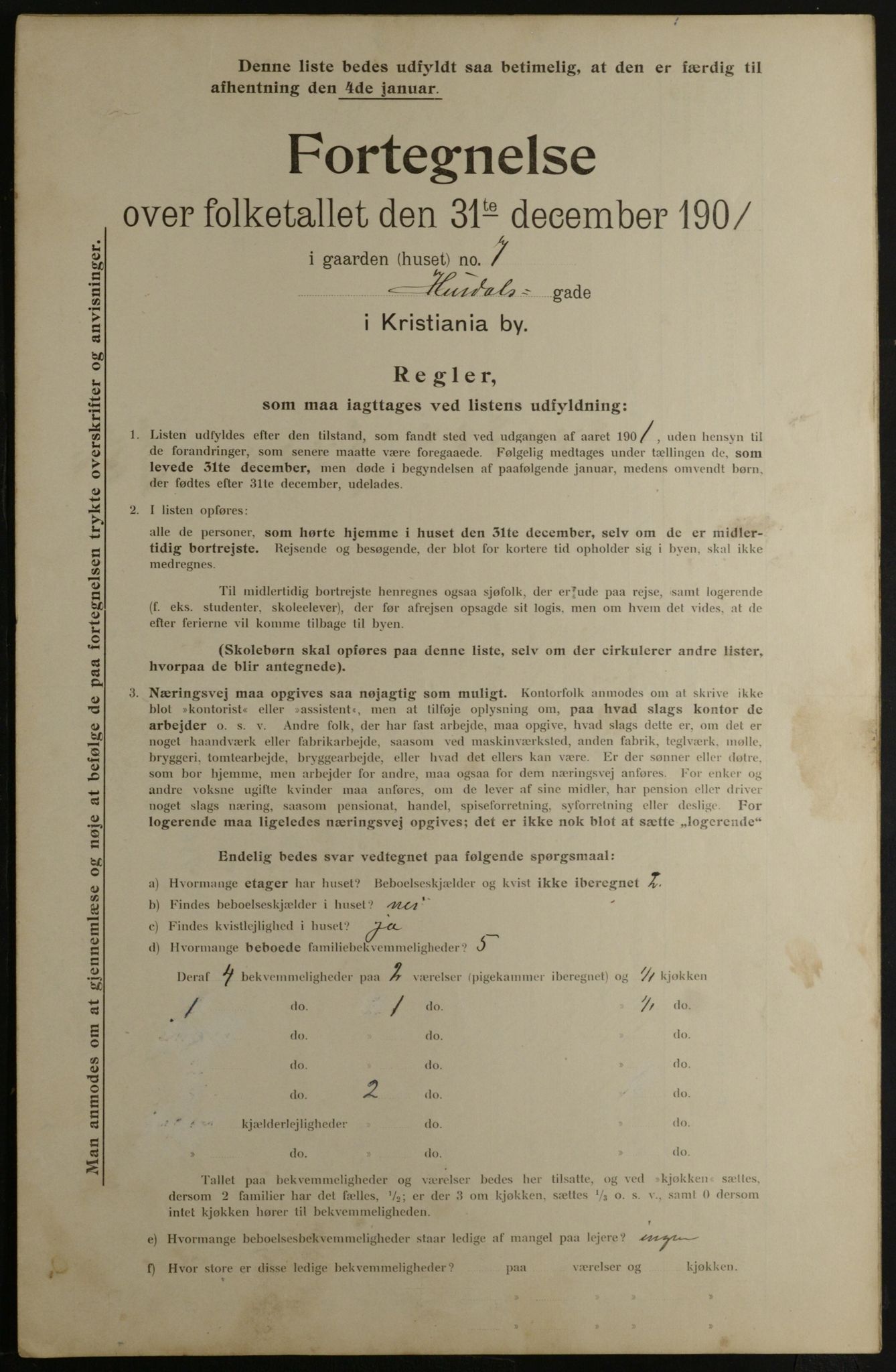 OBA, Municipal Census 1901 for Kristiania, 1901, p. 6661