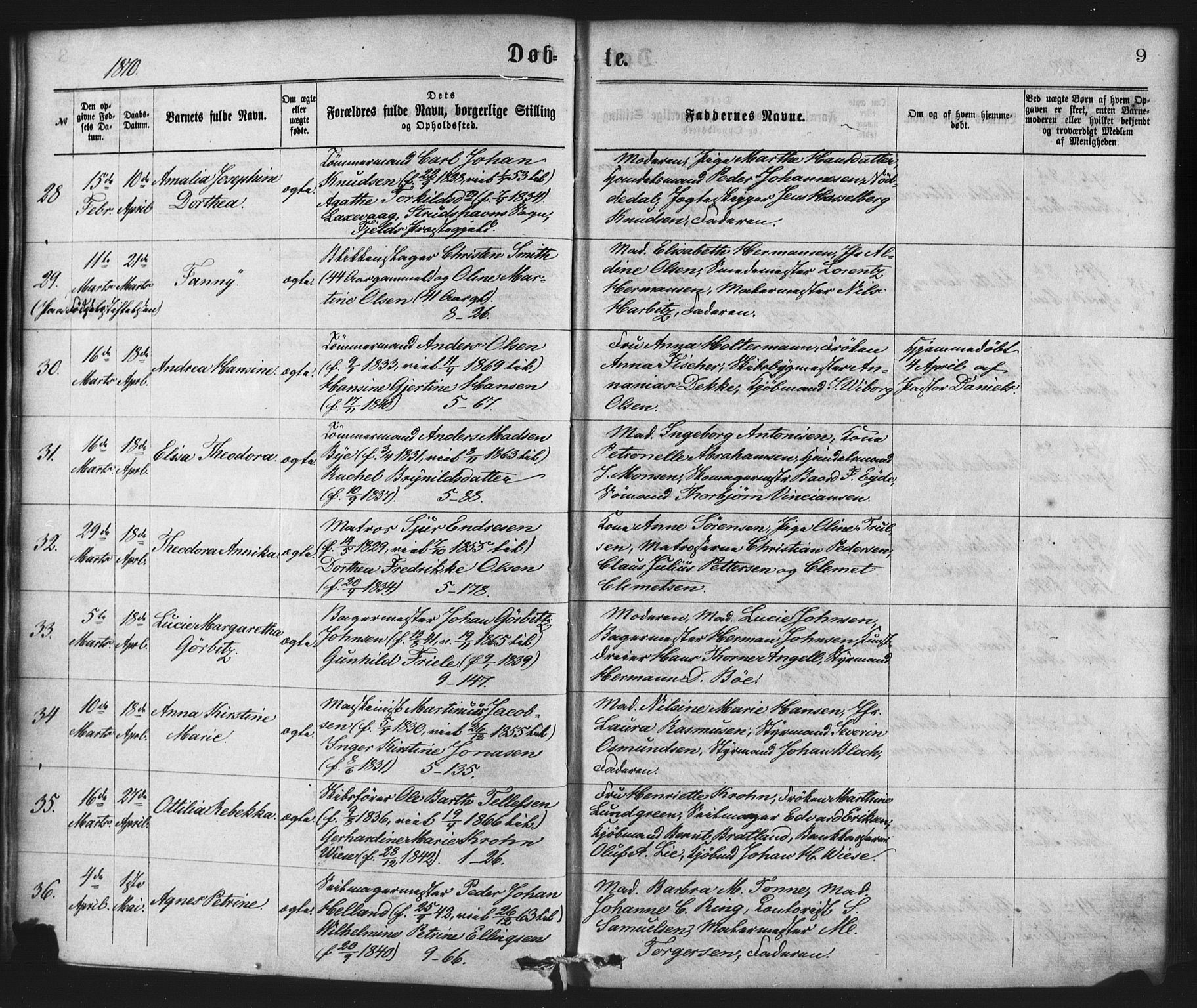 Nykirken Sokneprestembete, AV/SAB-A-77101/H/Haa/L0017: Parish register (official) no. B 4, 1870-1884, p. 9