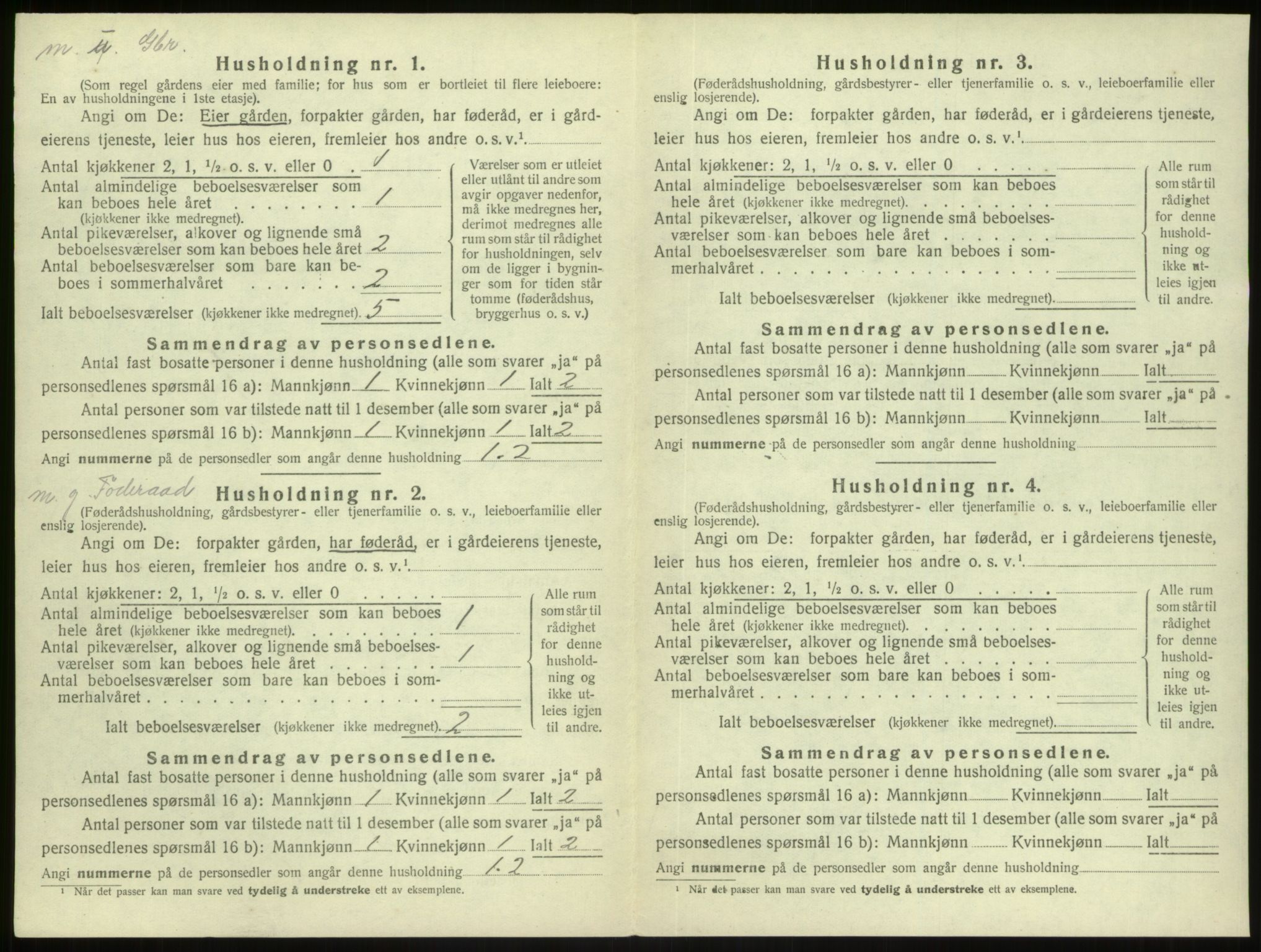 SAB, 1920 census for Gulen, 1920, p. 332