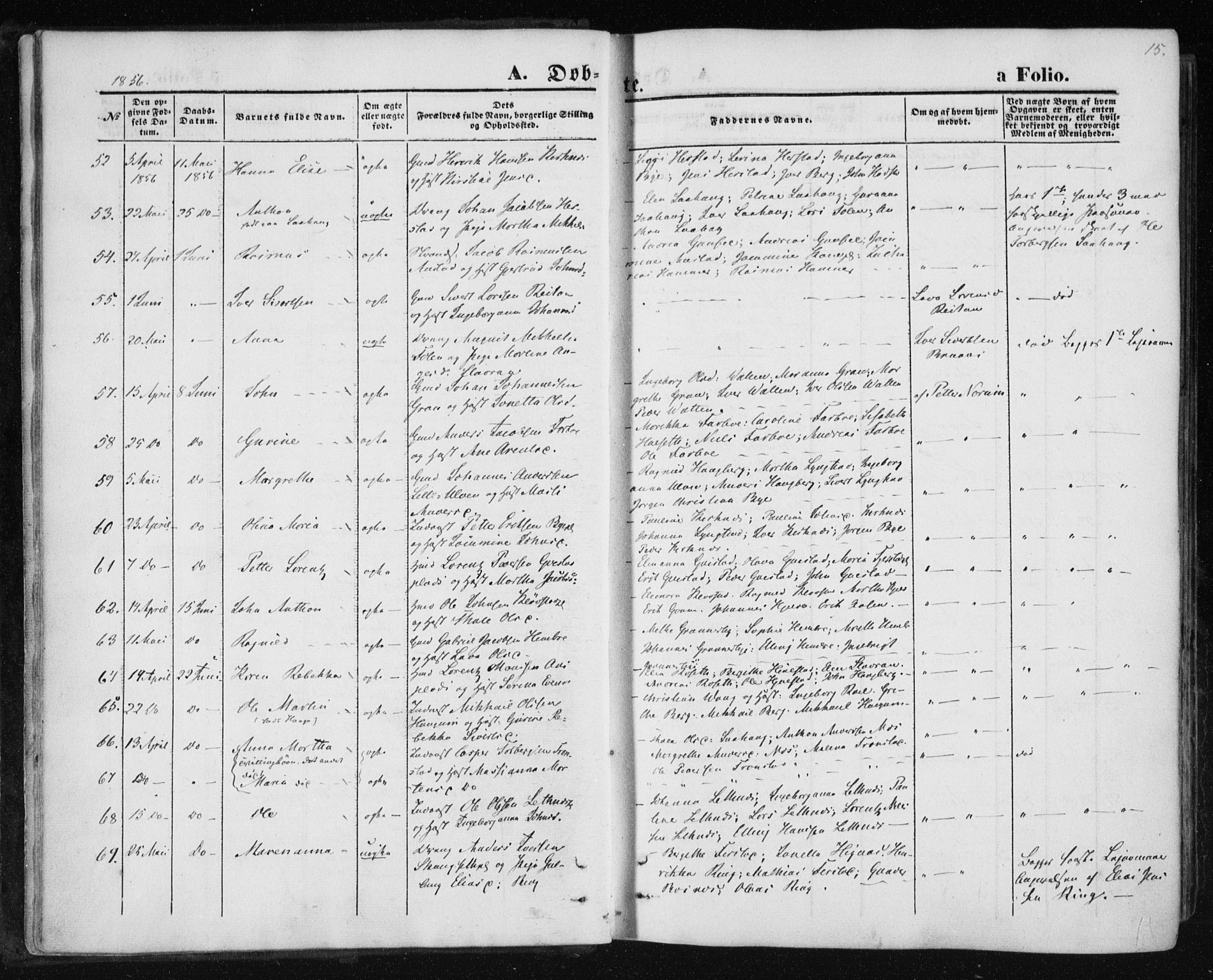 Ministerialprotokoller, klokkerbøker og fødselsregistre - Nord-Trøndelag, SAT/A-1458/730/L0283: Parish register (official) no. 730A08, 1855-1865, p. 15