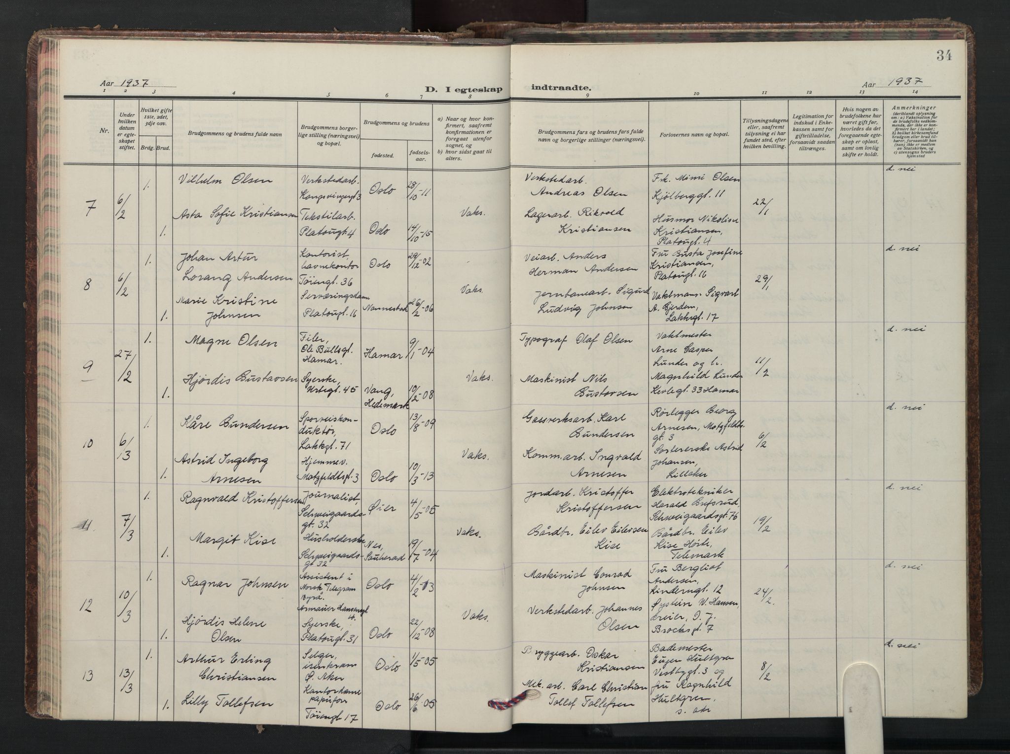 Grønland prestekontor Kirkebøker, SAO/A-10848/F/Fa/L0020: Parish register (official) no. 20, 1935-1946, p. 34