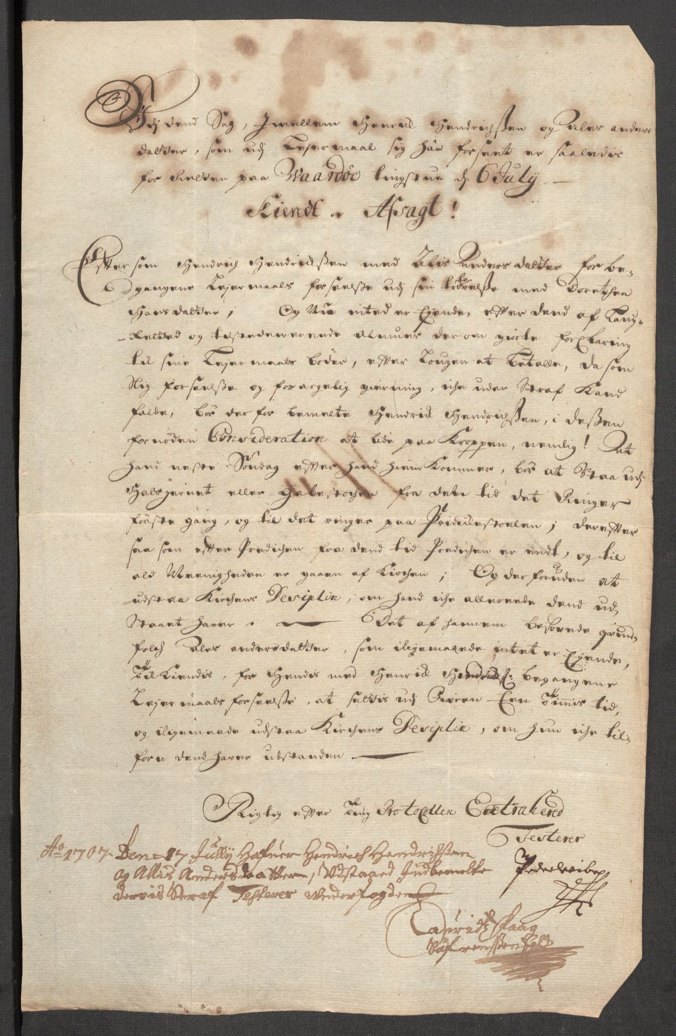 Rentekammeret inntil 1814, Reviderte regnskaper, Fogderegnskap, AV/RA-EA-4092/R69/L4854: Fogderegnskap Finnmark/Vardøhus, 1707-1708, p. 102