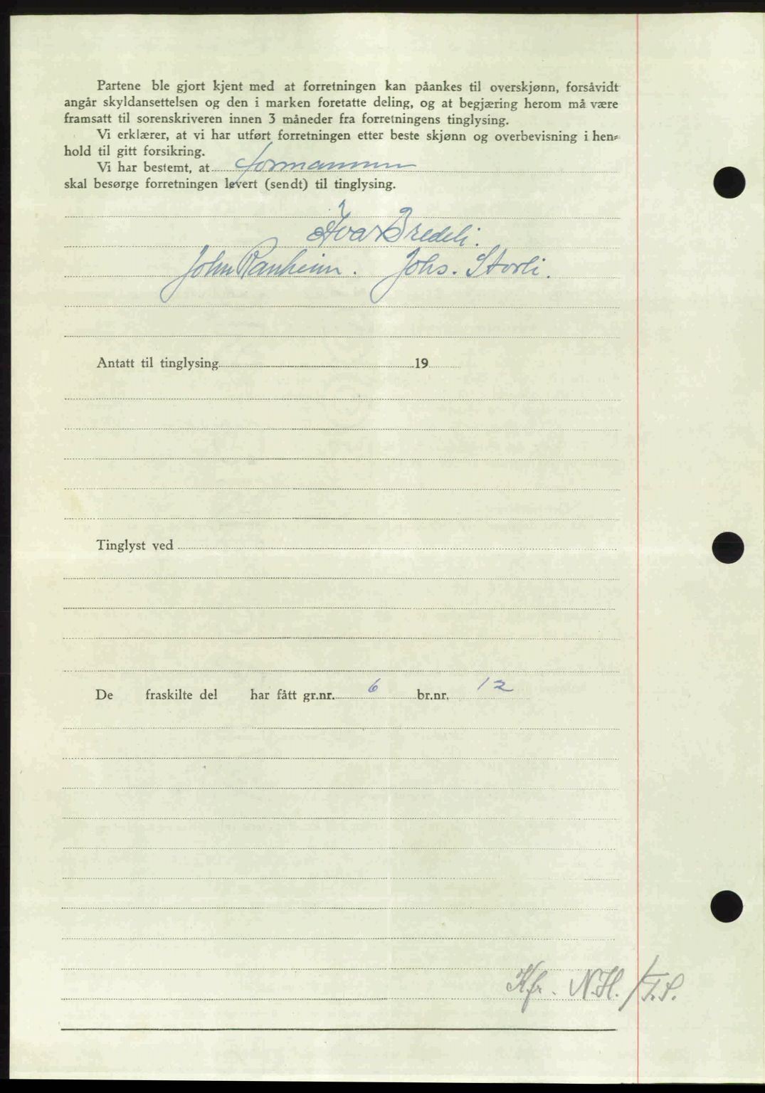 Nordmøre sorenskriveri, AV/SAT-A-4132/1/2/2Ca: Mortgage book no. A106, 1947-1947, Diary no: : 2564/1947