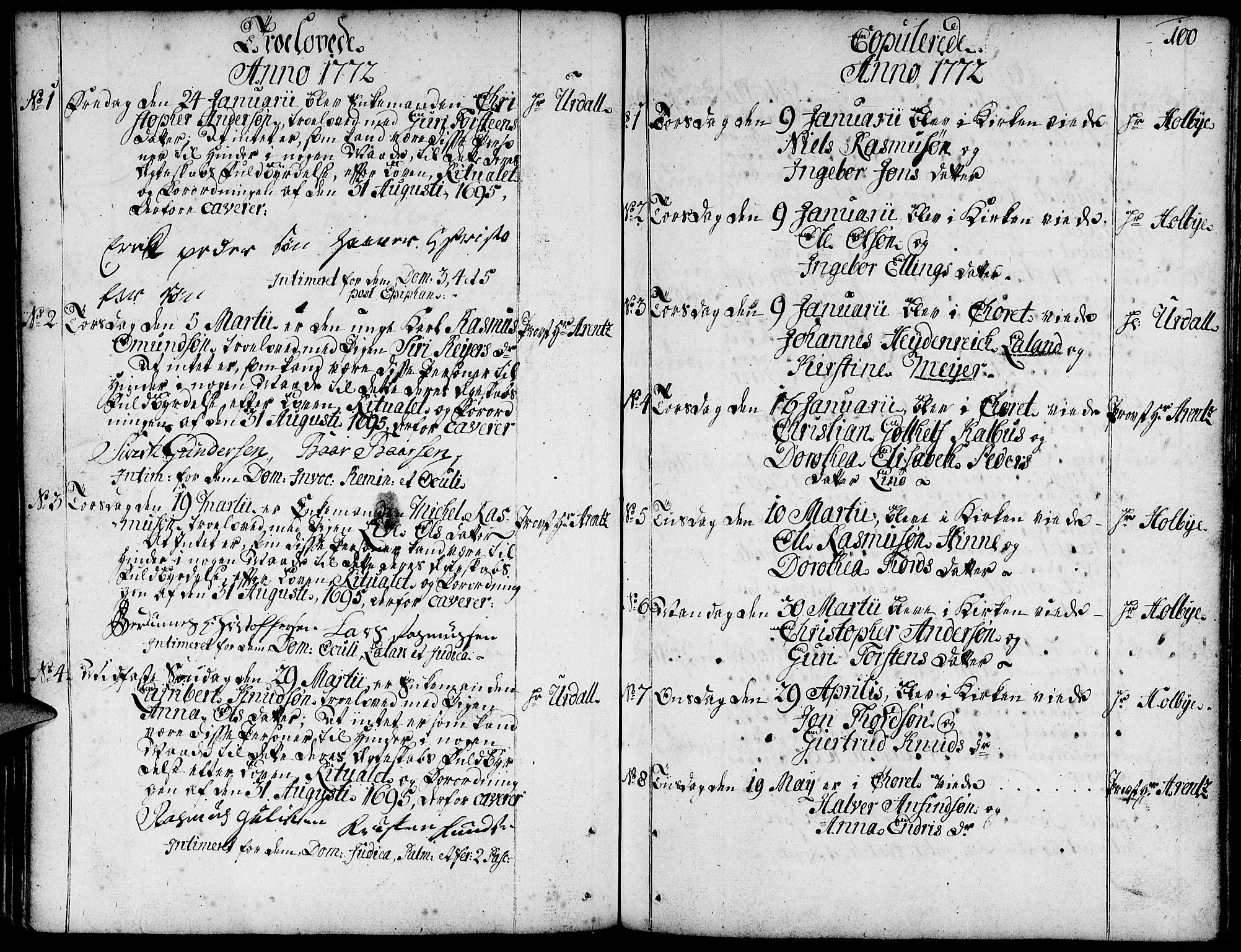 Domkirken sokneprestkontor, SAST/A-101812/001/30/30BA/L0004: Parish register (official) no. A 4, 1744-1782, p. 100