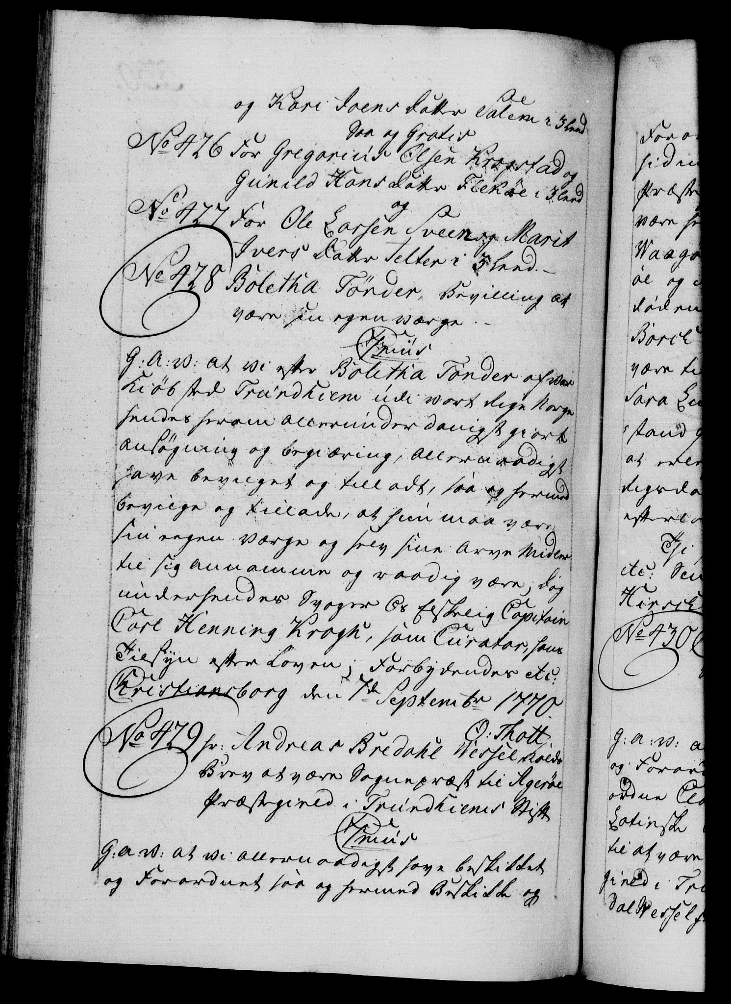 Danske Kanselli 1572-1799, AV/RA-EA-3023/F/Fc/Fca/Fcaa/L0044: Norske registre, 1769-1771, p. 530b