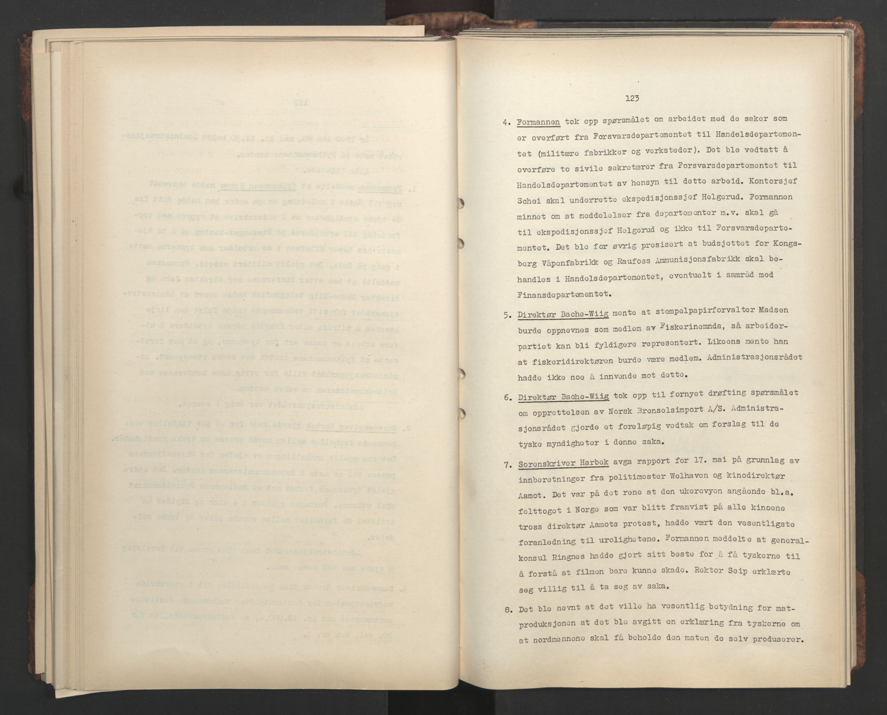 Administrasjonsrådet, AV/RA-S-1004/A/L0001: Møteprotokoll med tillegg 15/4-25/9, 1940, p. 123