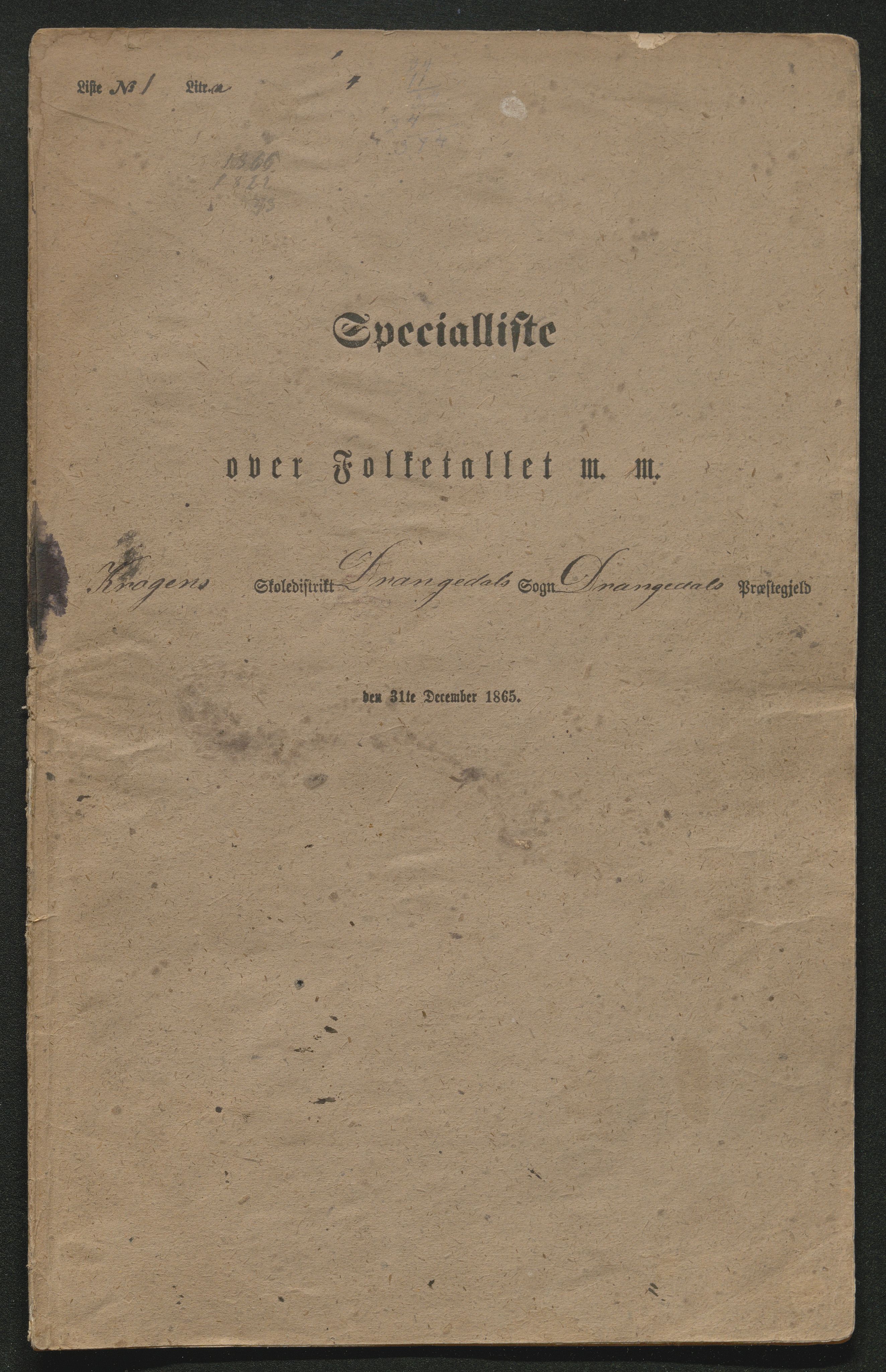 SAKO, Fantetellingen i Drangedal 1865, 1865, p. 25