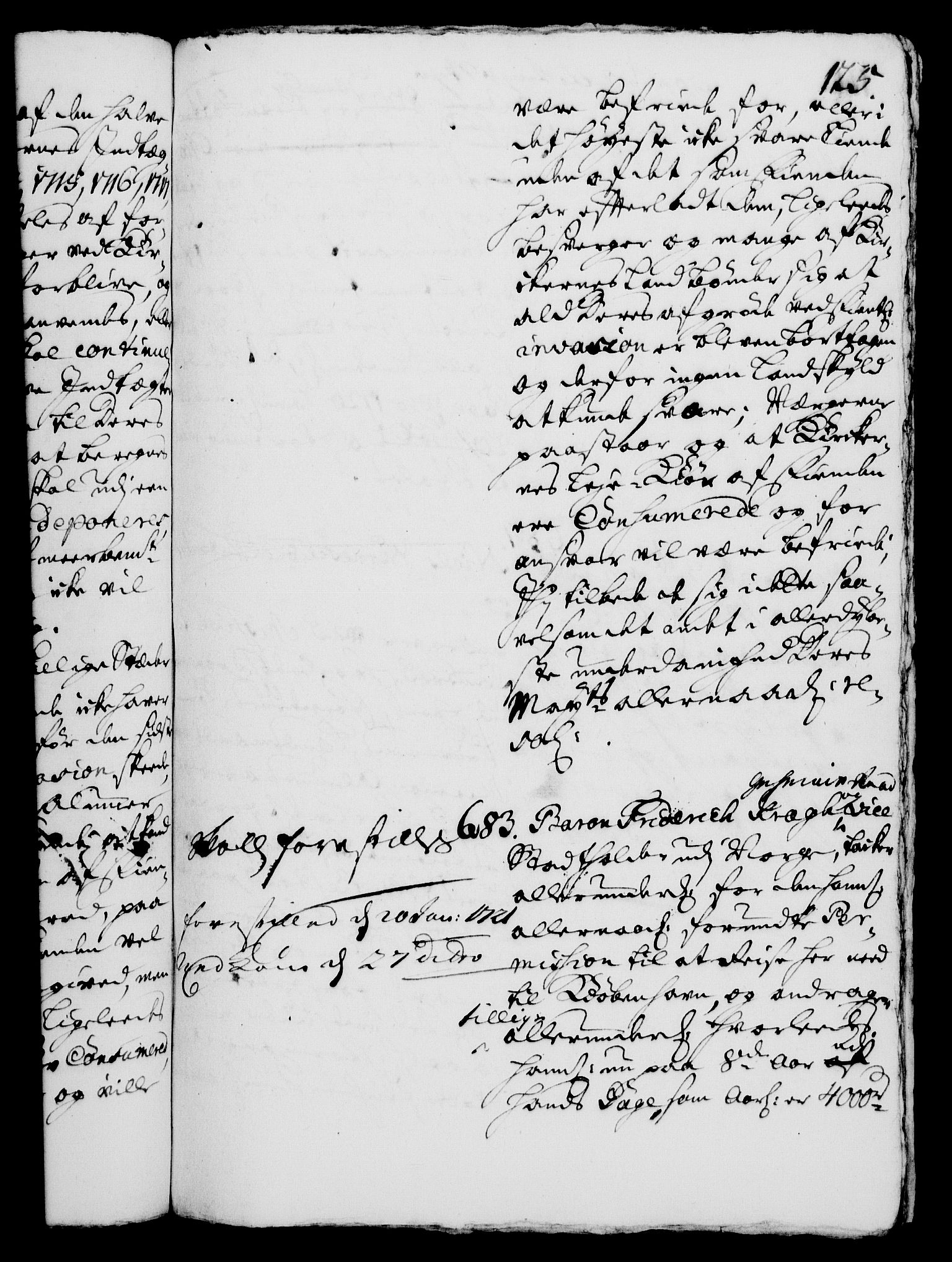 Rentekammeret, Kammerkanselliet, RA/EA-3111/G/Gh/Gha/L0003: Norsk ekstraktmemorialprotokoll, sak. 600-765 (merket RK 53.48), 1720-1721, p. 125