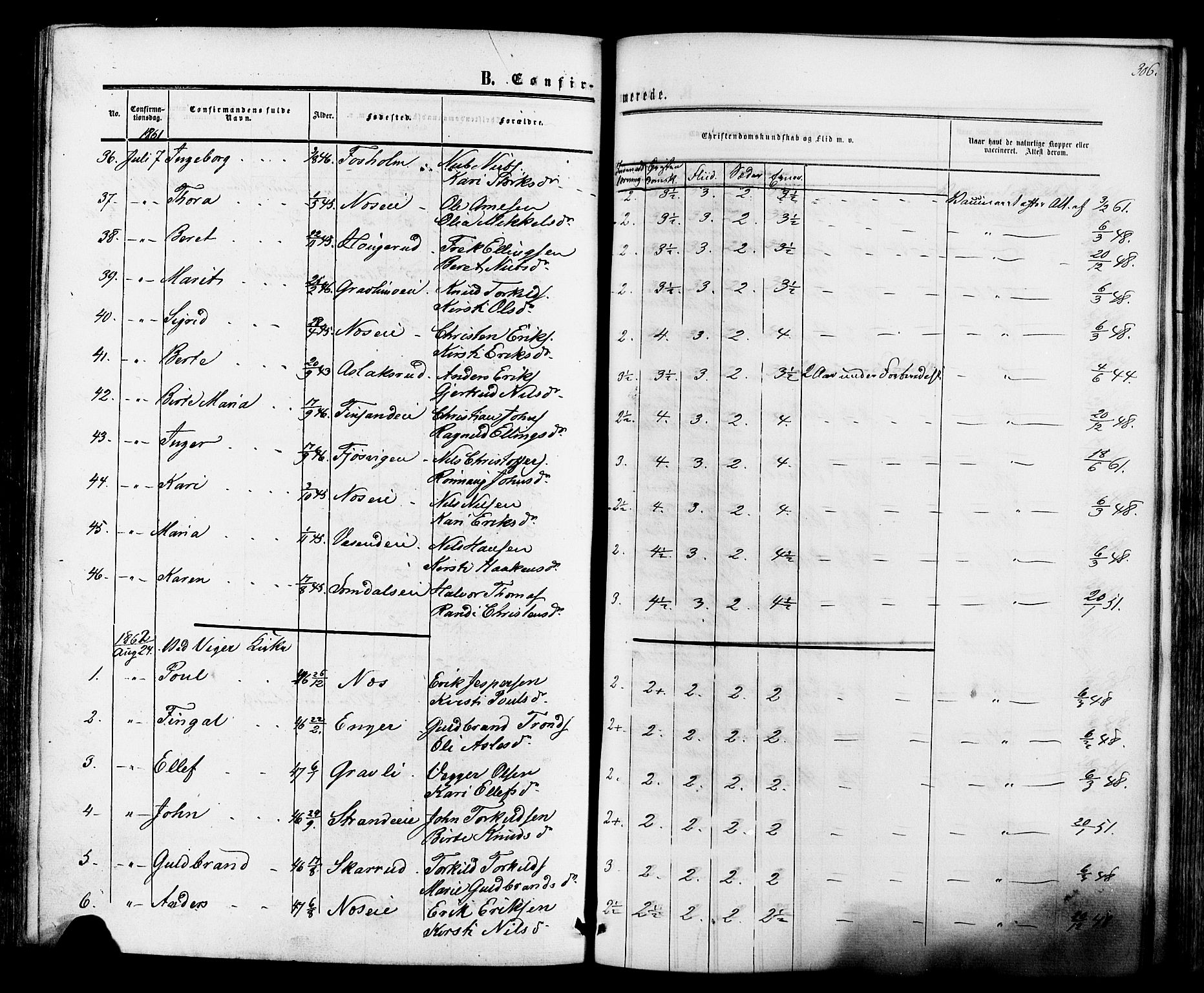 Ådal kirkebøker, SAKO/A-248/F/Fa/L0001: Parish register (official) no. I 1, 1857-1883, p. 306