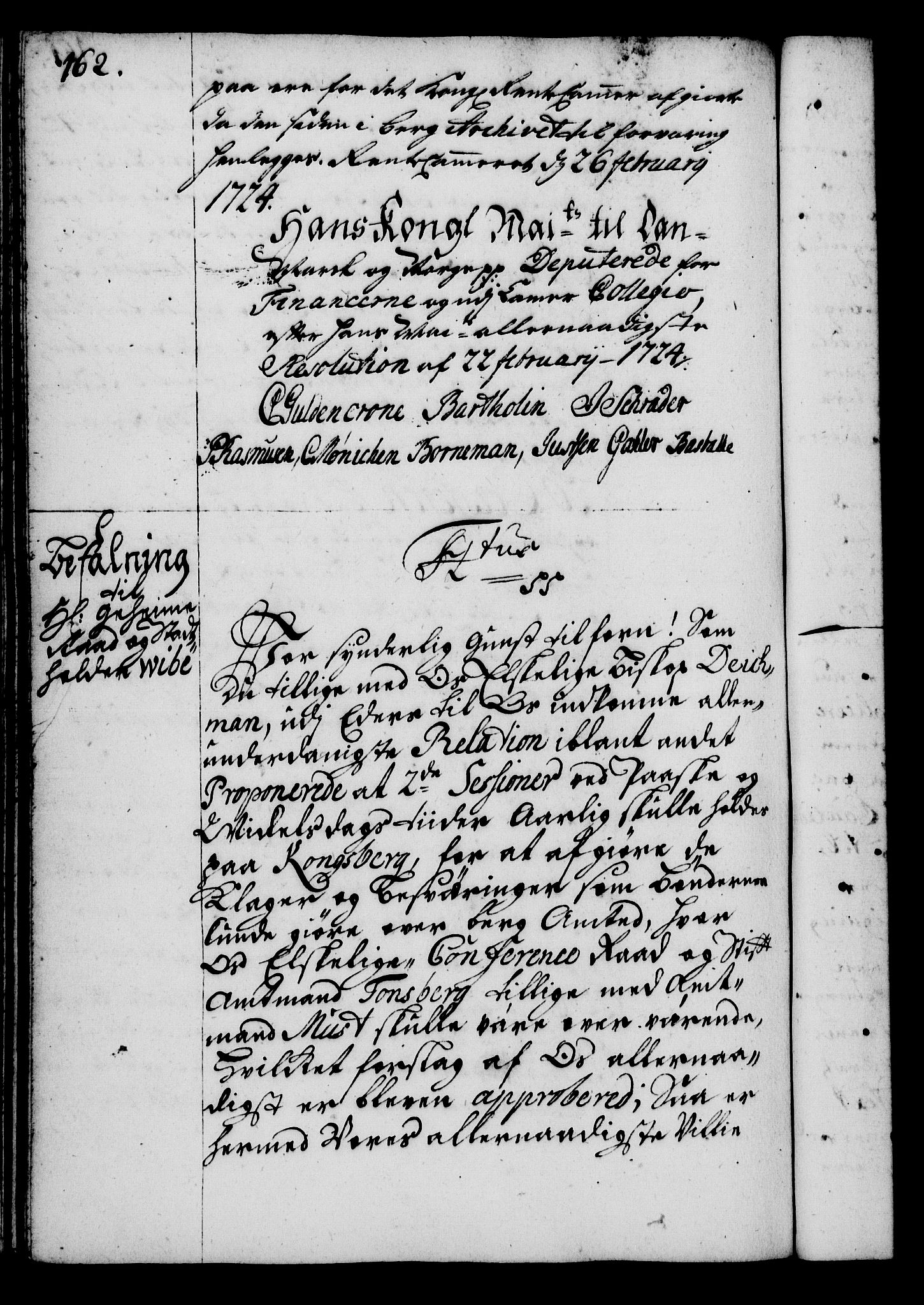 Rentekammeret, Kammerkanselliet, RA/EA-3111/G/Gg/Gga/L0002: Norsk ekspedisjonsprotokoll med register (merket RK 53.2), 1723-1727, p. 162
