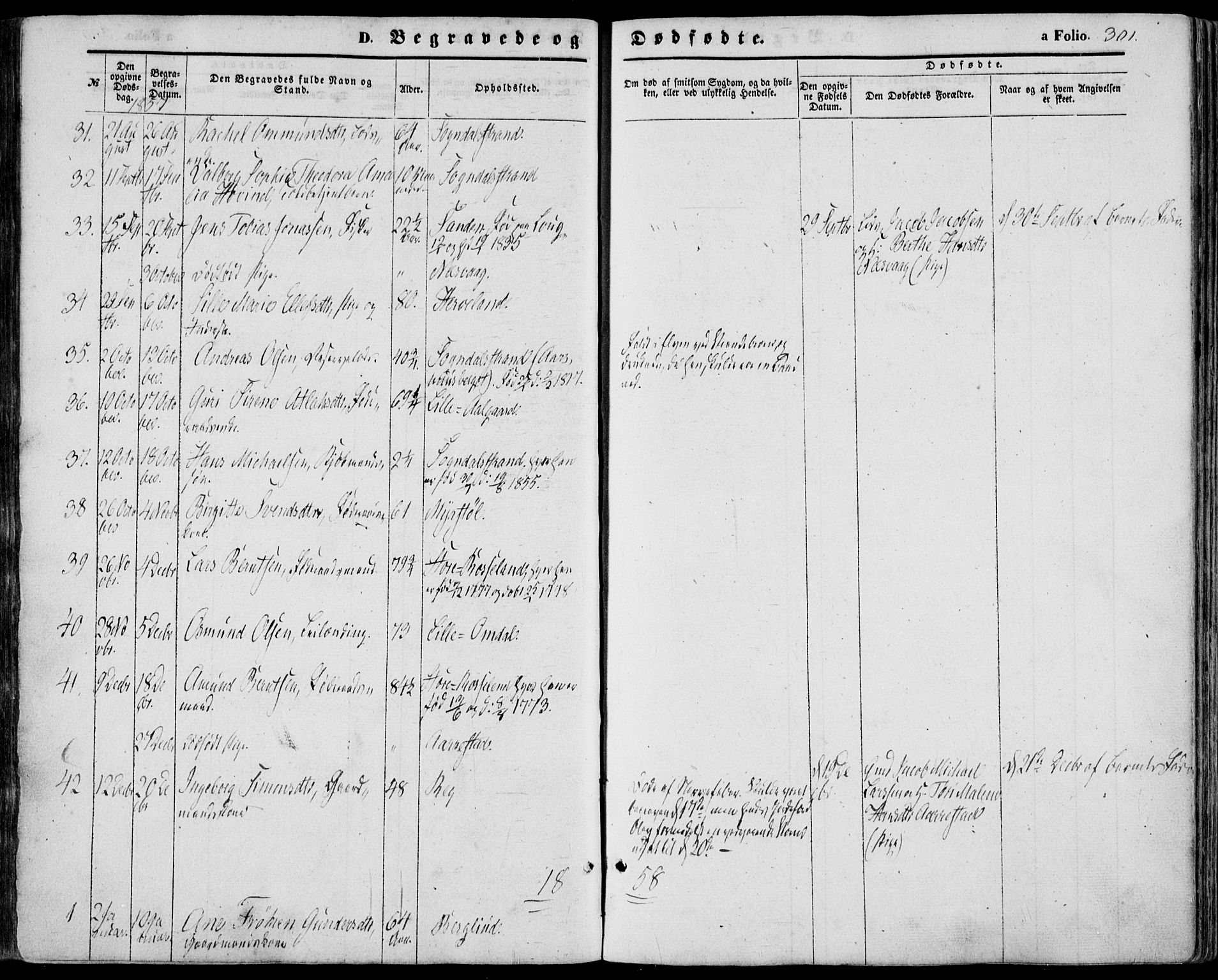Sokndal sokneprestkontor, SAST/A-101808: Parish register (official) no. A 9, 1857-1874, p. 301