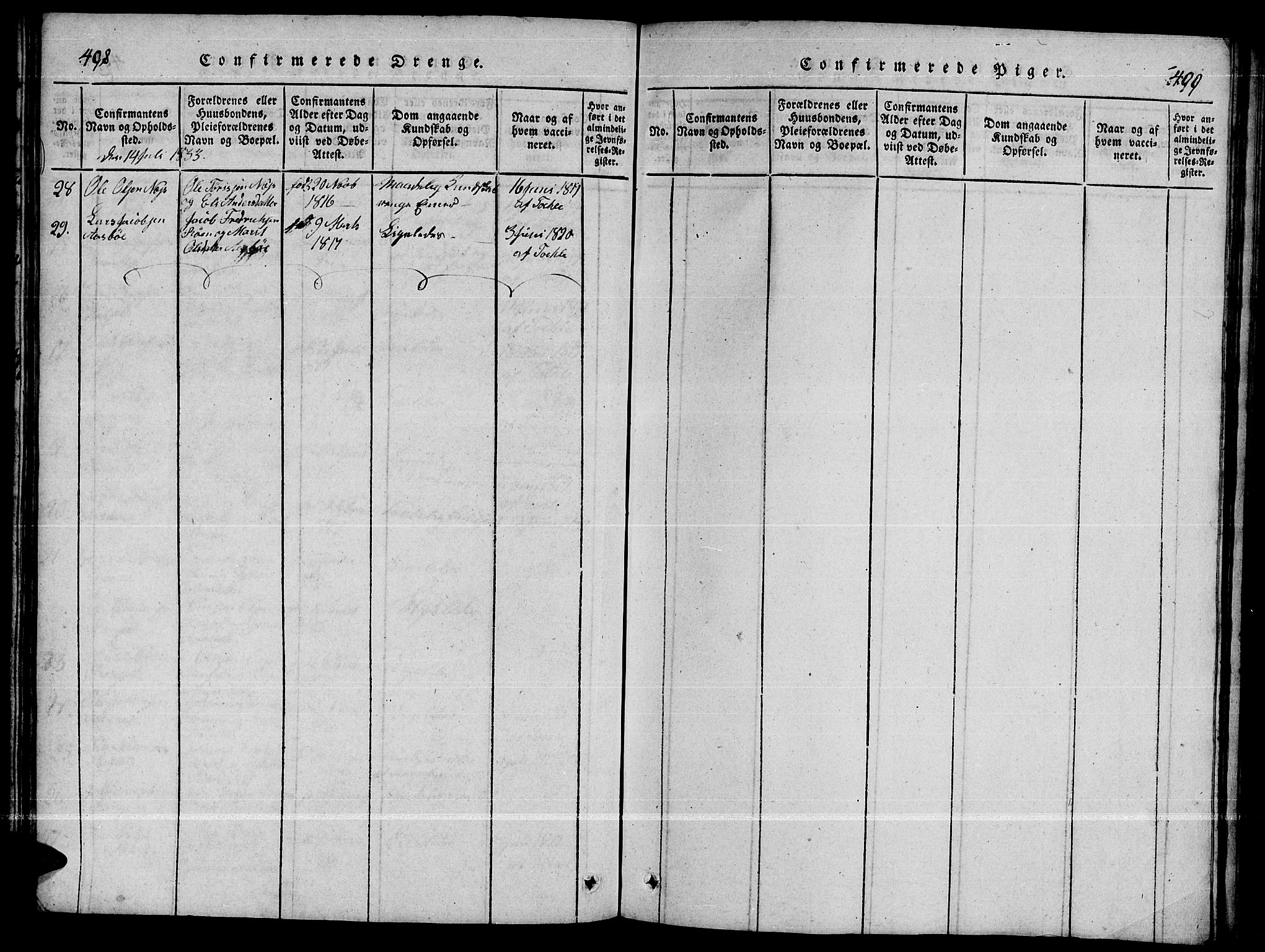 Ministerialprotokoller, klokkerbøker og fødselsregistre - Møre og Romsdal, AV/SAT-A-1454/592/L1031: Parish register (copy) no. 592C01, 1820-1833, p. 498-499