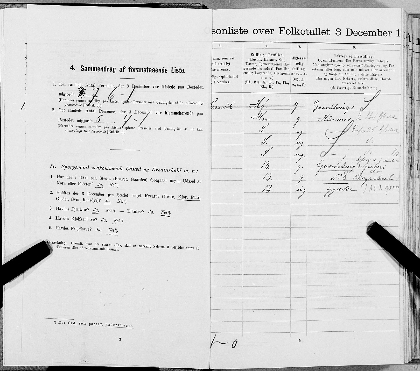 SAT, 1900 census for Foldereid, 1900, p. 10