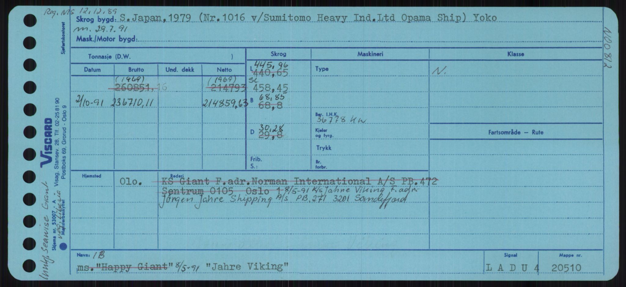 Sjøfartsdirektoratet med forløpere, Skipsmålingen, RA/S-1627/H/Ha/L0003/0001: Fartøy, Hilm-Mar / Fartøy, Hilm-Kol, p. 425