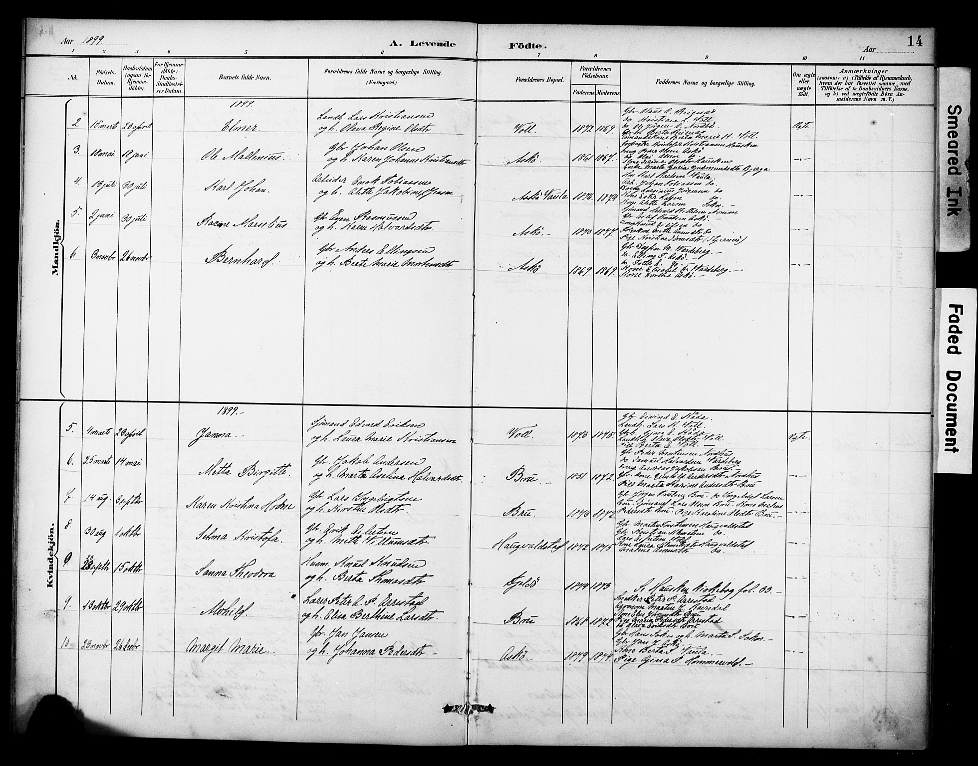 Rennesøy sokneprestkontor, AV/SAST-A -101827/H/Ha/Haa/L0015: Parish register (official) no. A 15, 1891-1908, p. 14