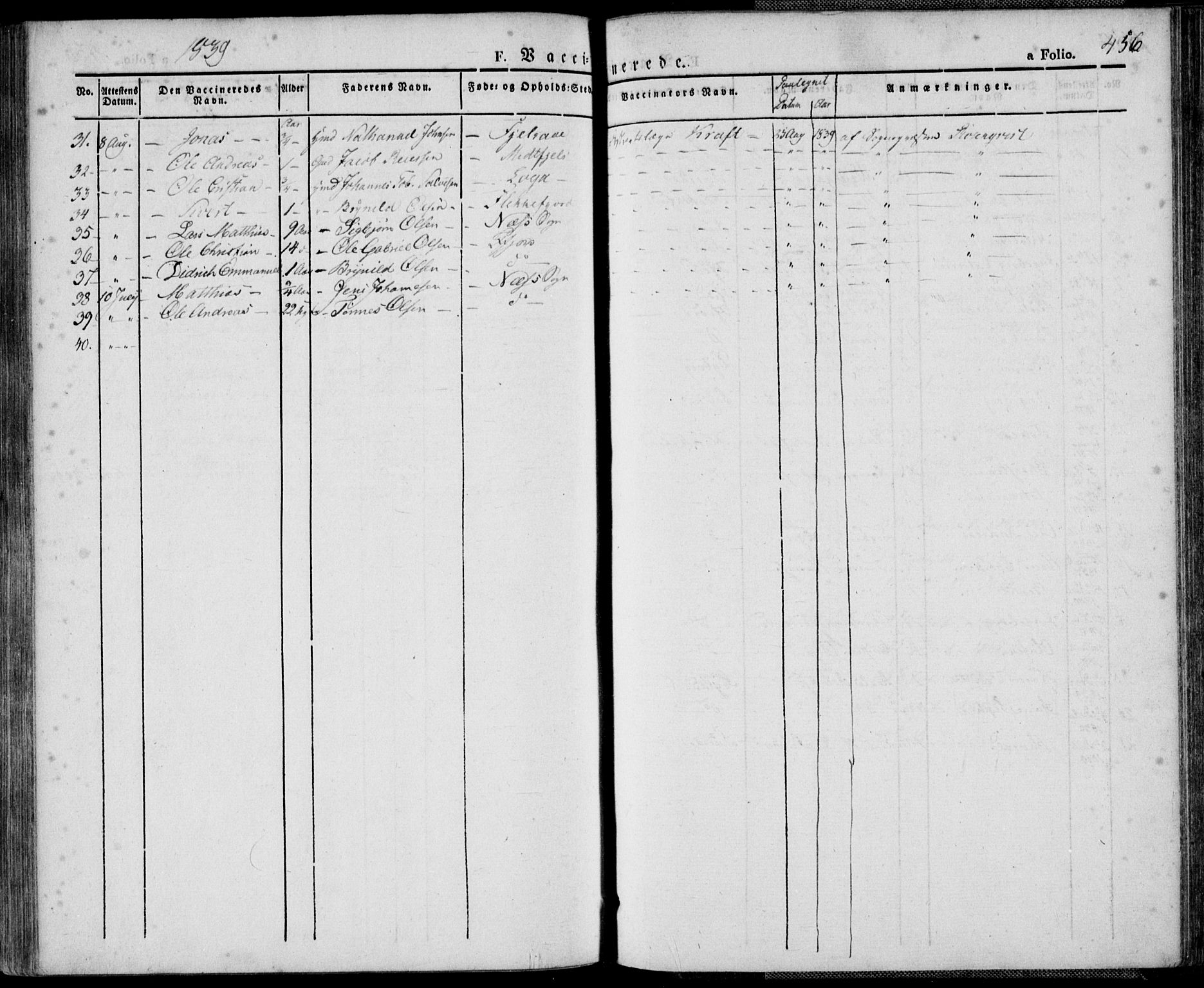 Flekkefjord sokneprestkontor, AV/SAK-1111-0012/F/Fa/Fac/L0003: Parish register (official) no. A 3, 1826-1841, p. 456