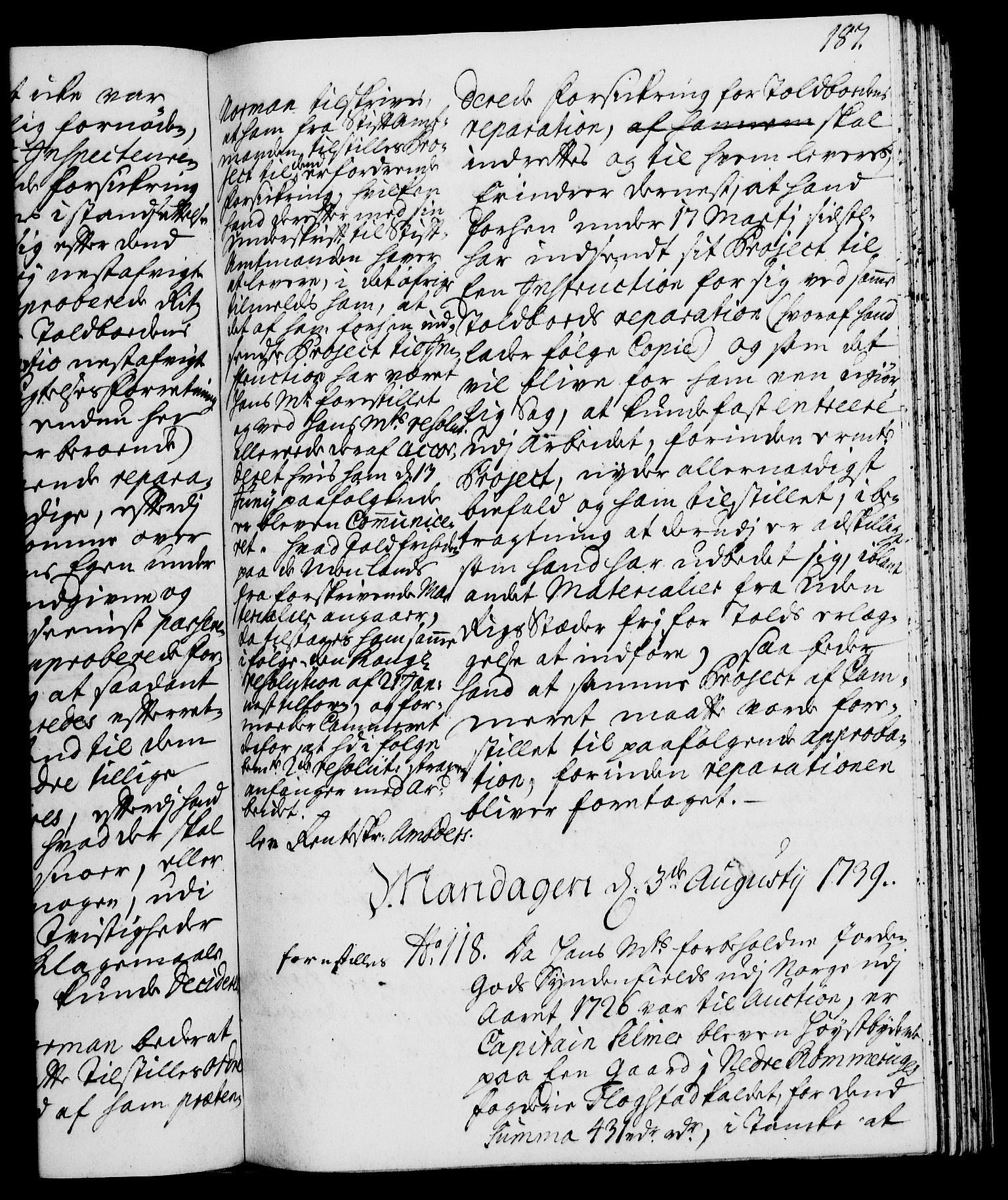 Rentekammeret, Kammerkanselliet, RA/EA-3111/G/Gh/Gha/L0021: Norsk ekstraktmemorialprotokoll (merket RK 53.66), 1739, p. 187