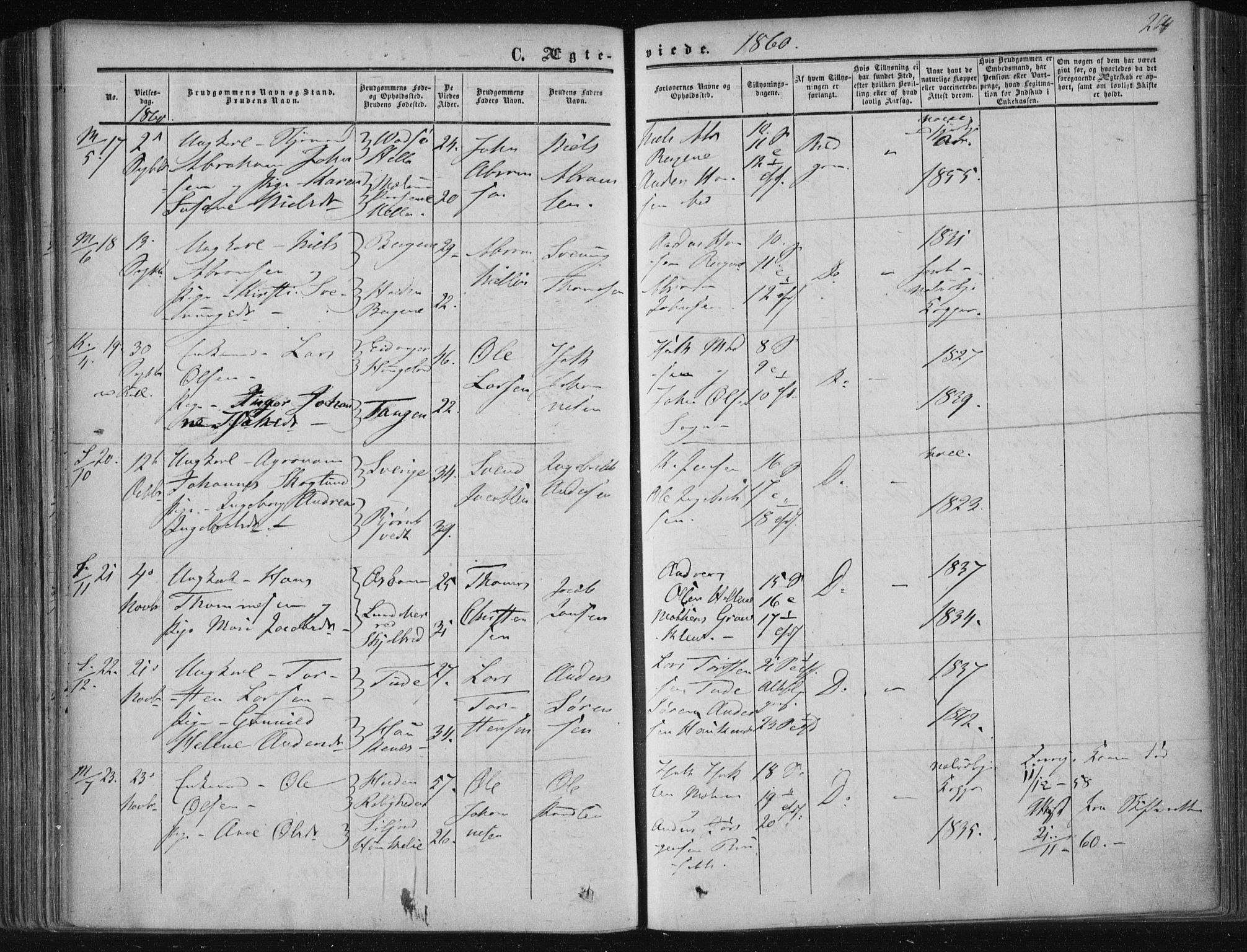 Solum kirkebøker, AV/SAKO-A-306/F/Fa/L0007: Parish register (official) no. I 7, 1856-1864, p. 264