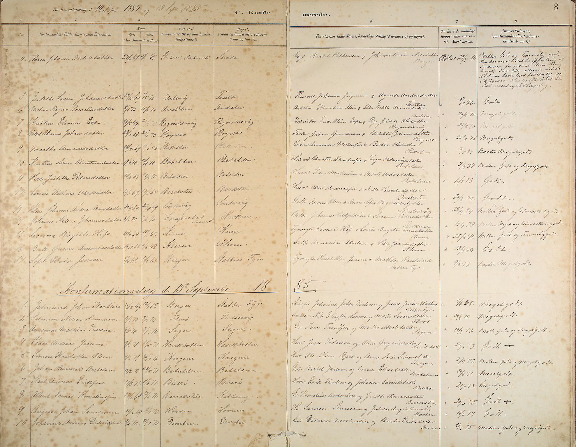 Kinn sokneprestembete, SAB/A-80801/H/Haa/Haab/L0006: Parish register (official) no. B 6, 1883-1925, p. 8