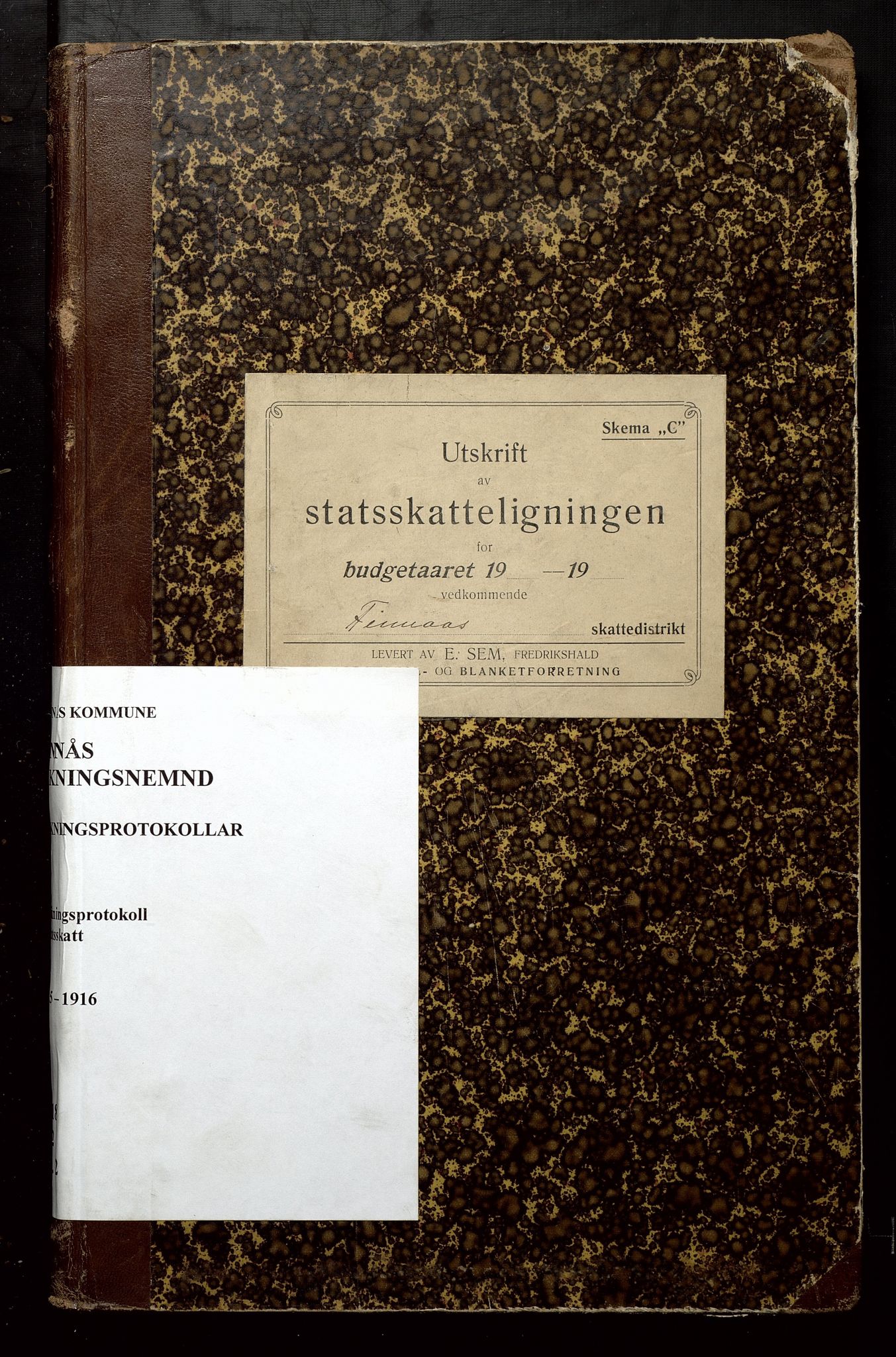 Finnaas kommune. Likningsnemnda, IKAH/1218a-142/F/Fb/L0002: Likningsprotokollar for statsskatt, 1915-1916, p. 1