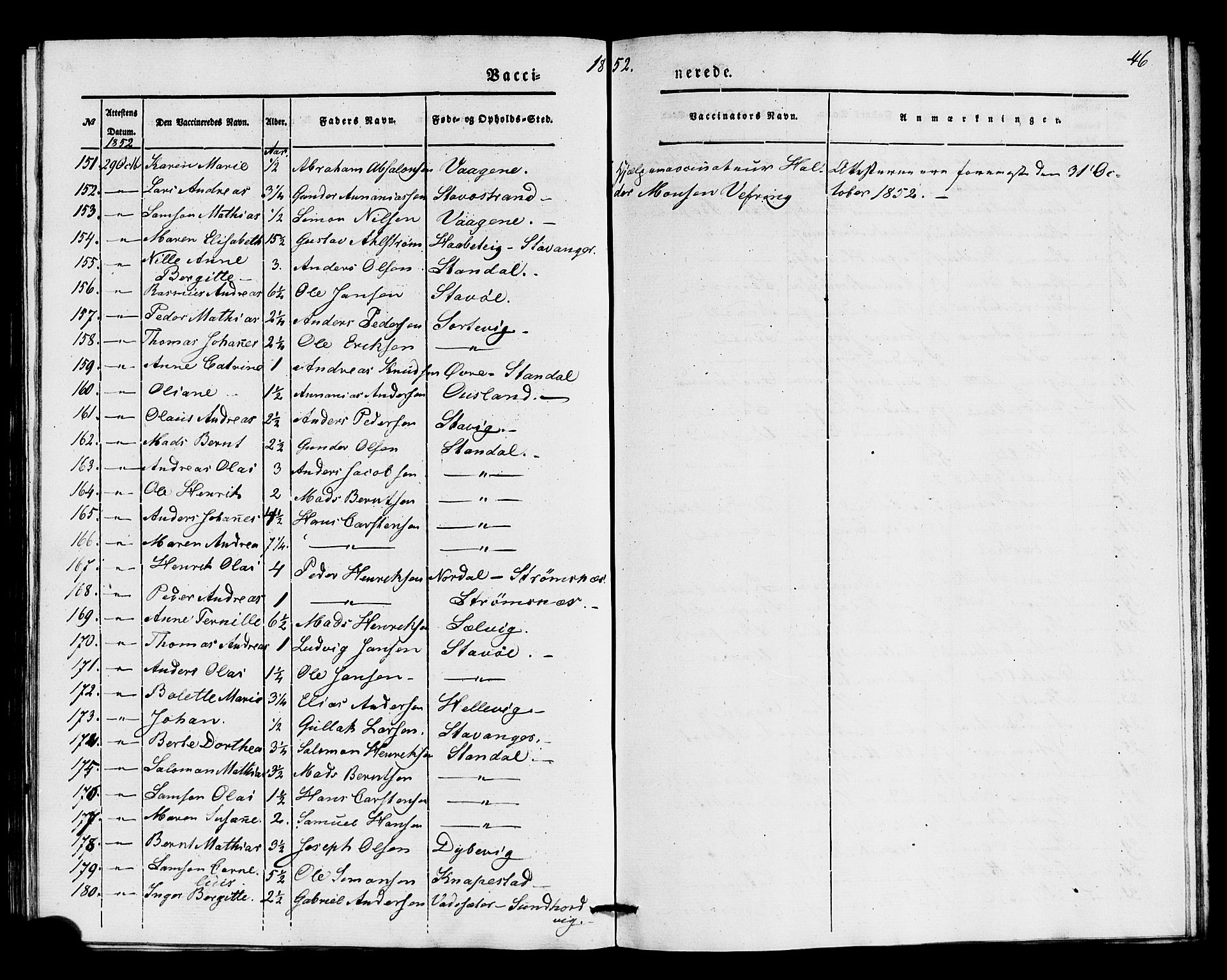 Kinn sokneprestembete, AV/SAB-A-80801/H/Haa/Haaa/L0016: Parish register (official) no. A 16, 1841-1858, p. 46