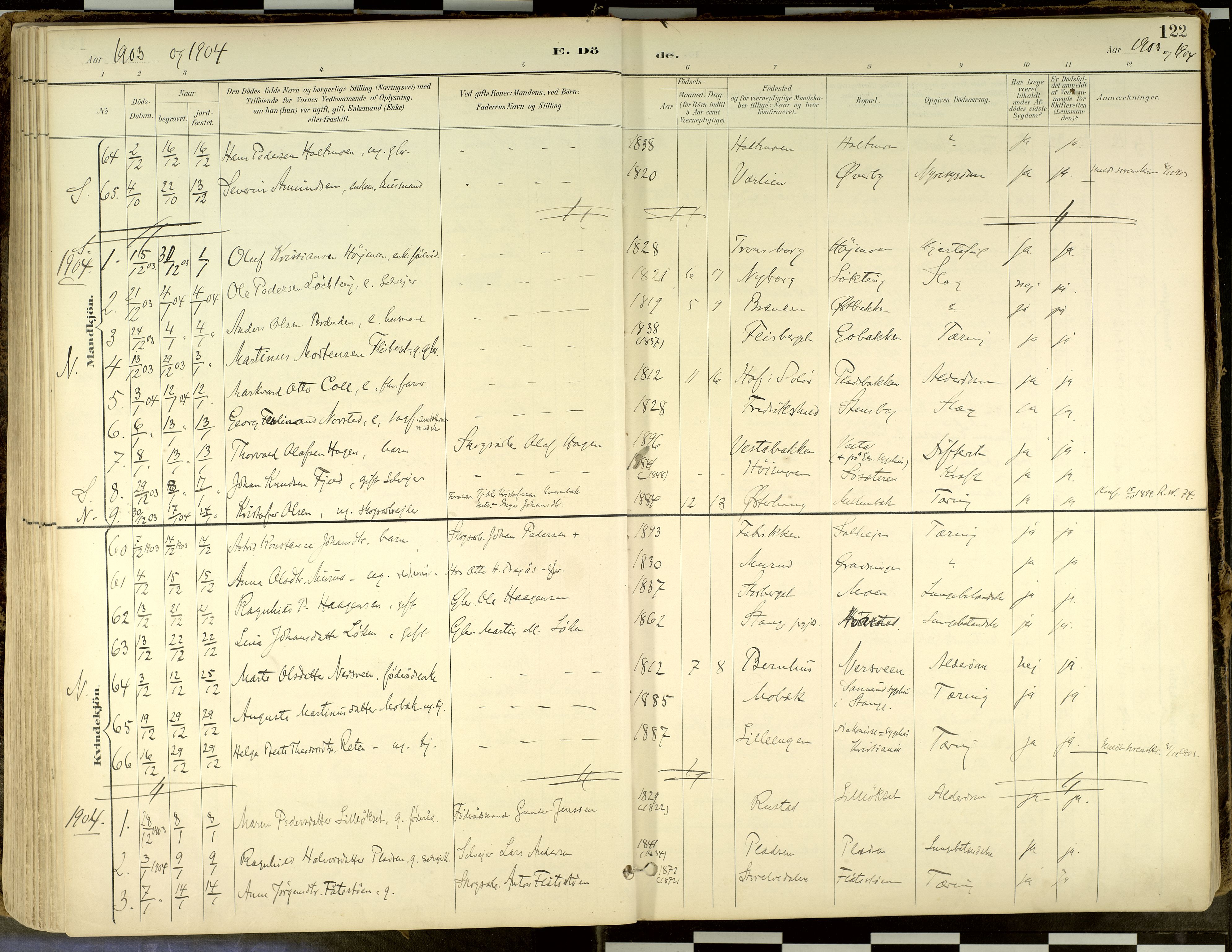 Elverum prestekontor, SAH/PREST-044/H/Ha/Haa/L0018: Parish register (official) no. 18, 1894-1914, p. 122